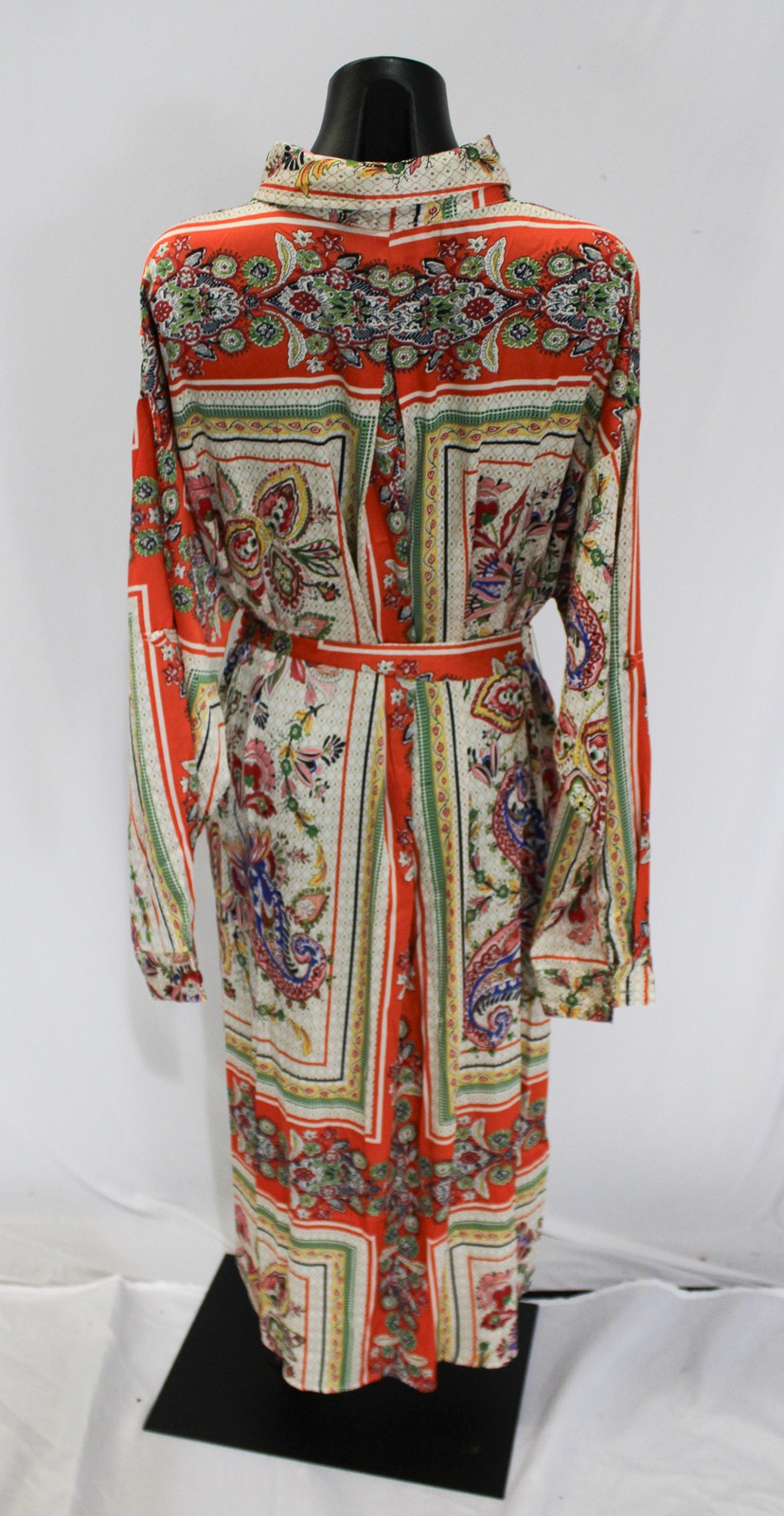 Fate Curve Women’s Plus Long Sleeve Button Up Dress EH6 Paisley Size 1X NWT