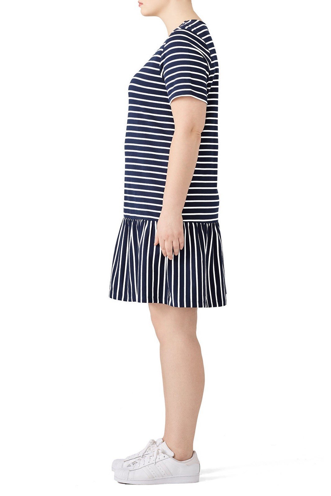 Junarose Classic Stripe Drop Waist Shift Dress – Size 0X (Brand Size Medium)