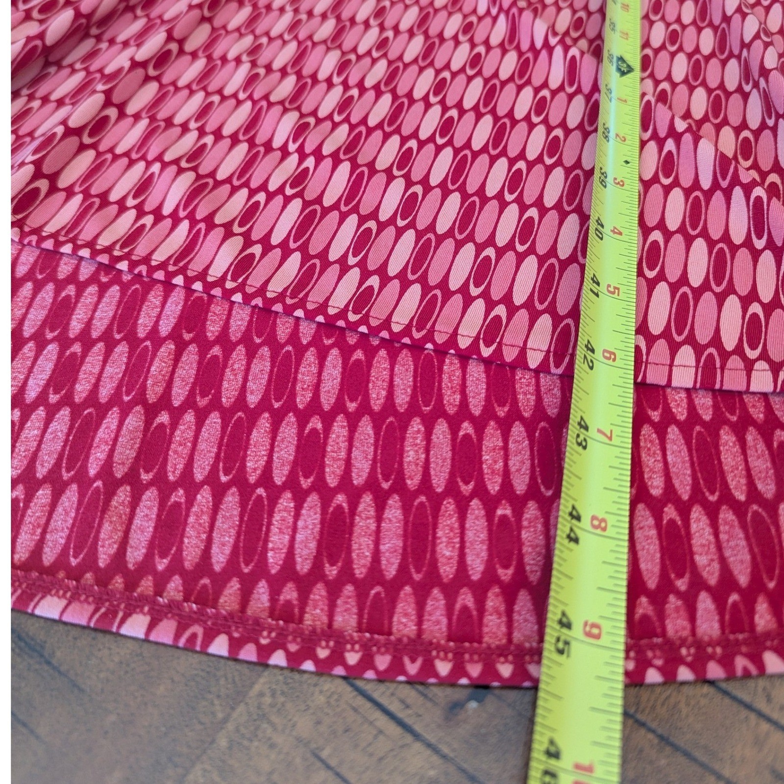 Vtg Y2K Old Navy Red Drop Waist Geometric Print V-Neck Midi Dress Womens Sz S
