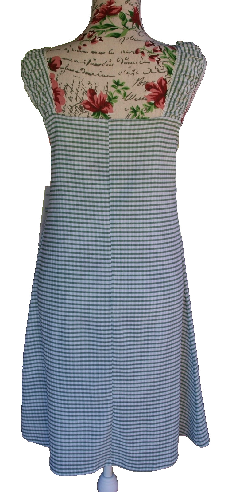 New Green Checkered Empire Waist Madden Girl Summer Dress Sz. XL 36″ Bust