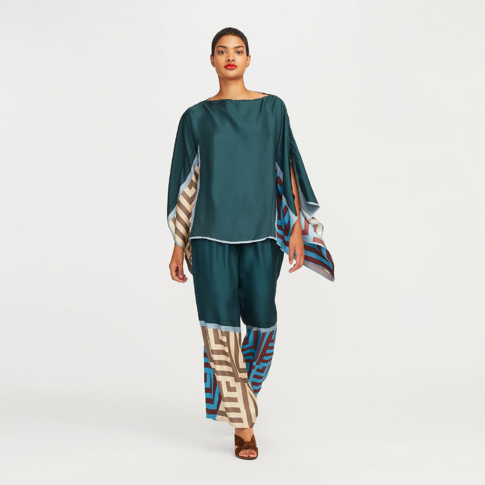 Women Soft Satin Silk Co-ord Sets, Beach Wear Kaftan, Beautiful Co-ord Set J5643