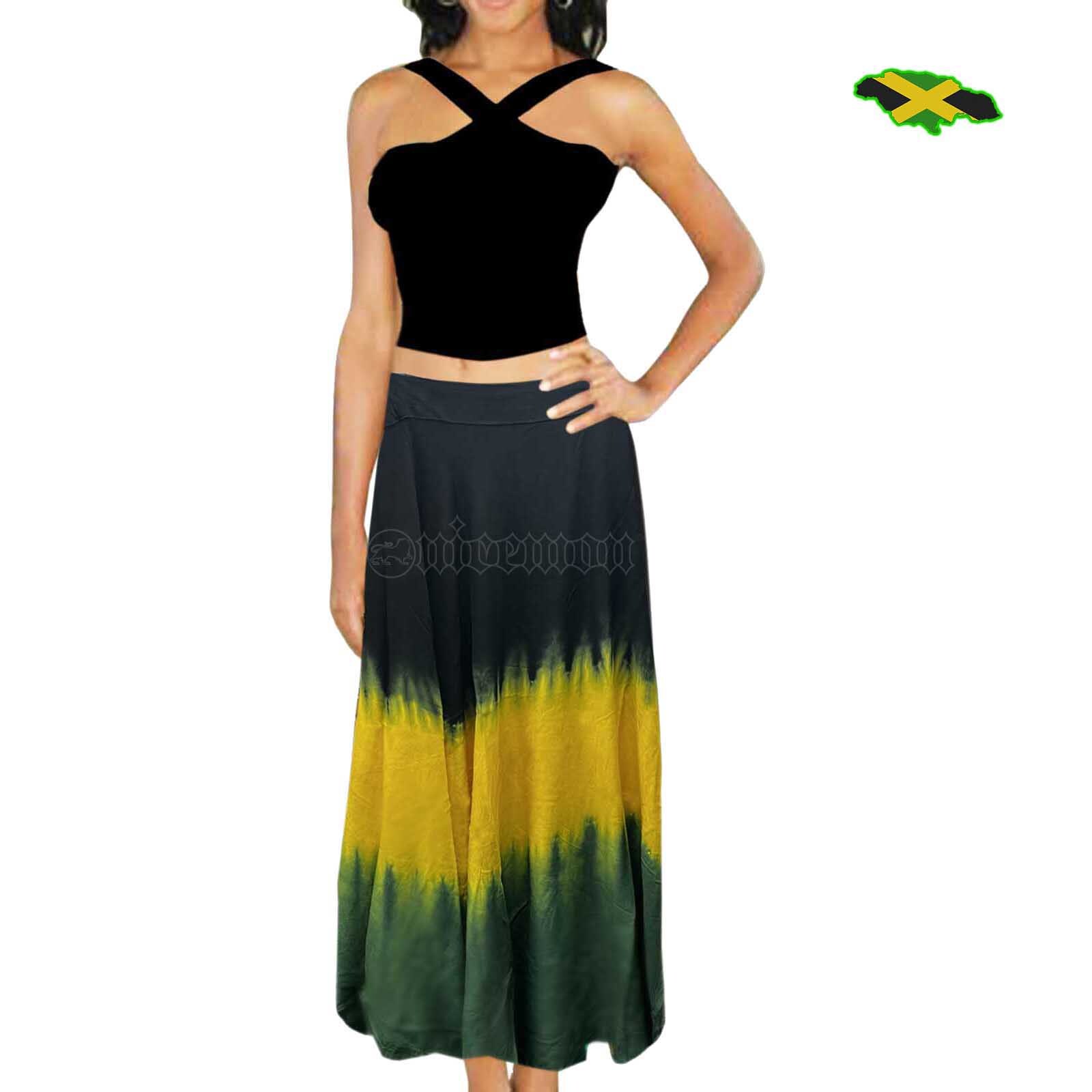 Jamaica Wrap Around Skirt Rasta Jamaican Roots Ladies Empress Cotton FREE SIZE