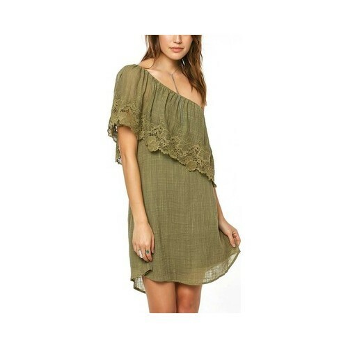 Oneill Women’s Eryn One Shoulder Dress Olive Size XS