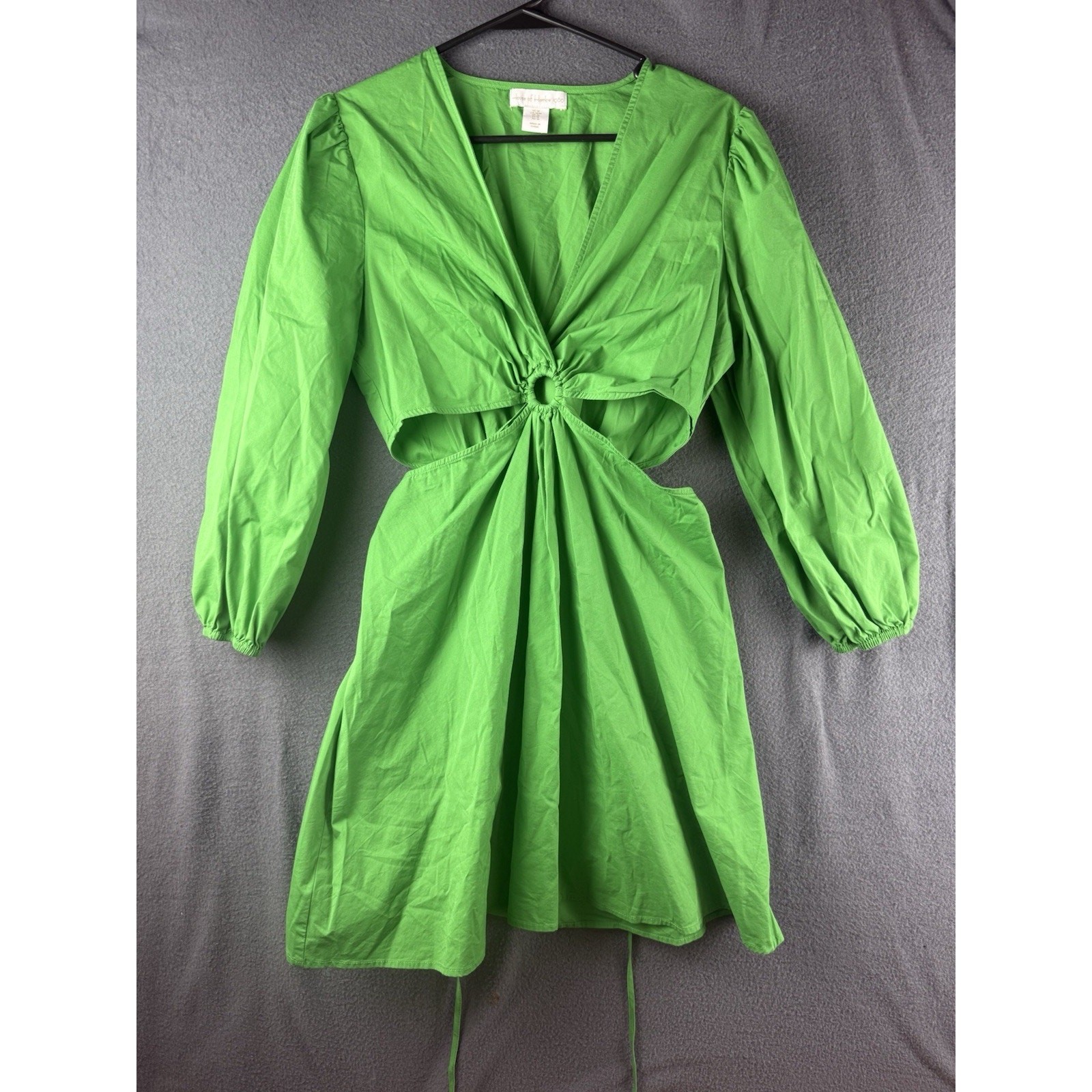 House of Harlow 1960 Cut Out Side O-Ring Mini Dress Green Size Medium