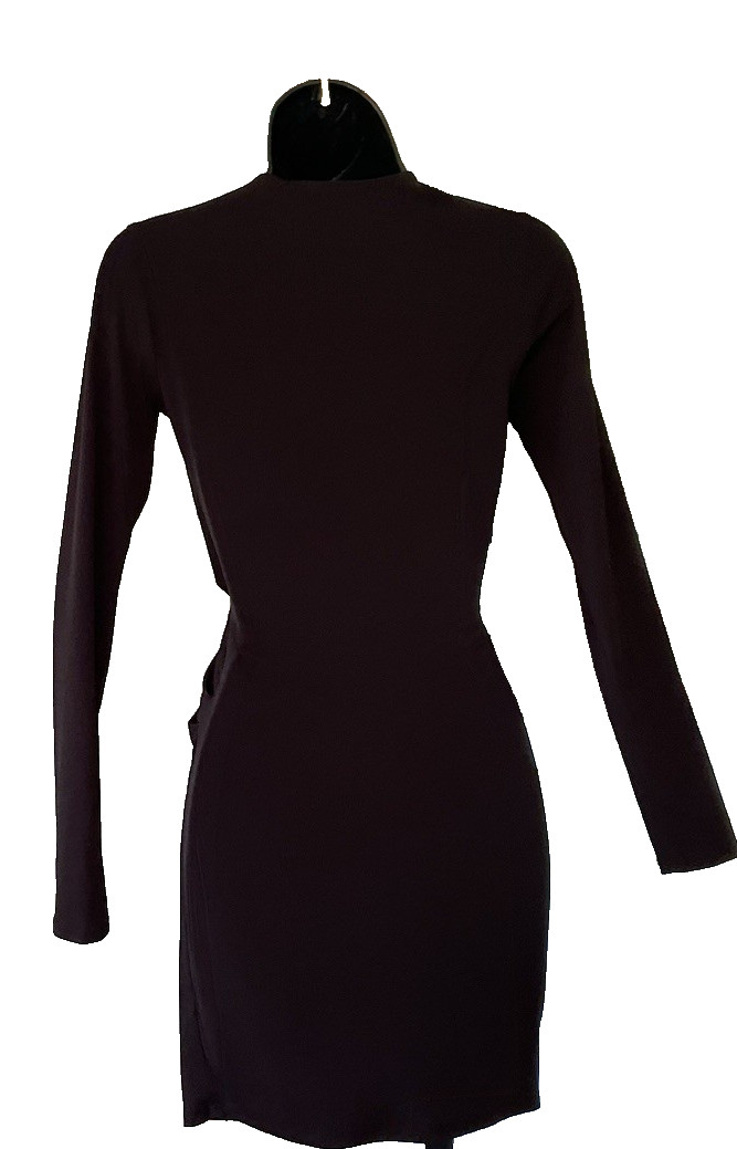 Forever 21 Black Knot Front Long Sleeve Bodycon Mini Dress Womens Size S