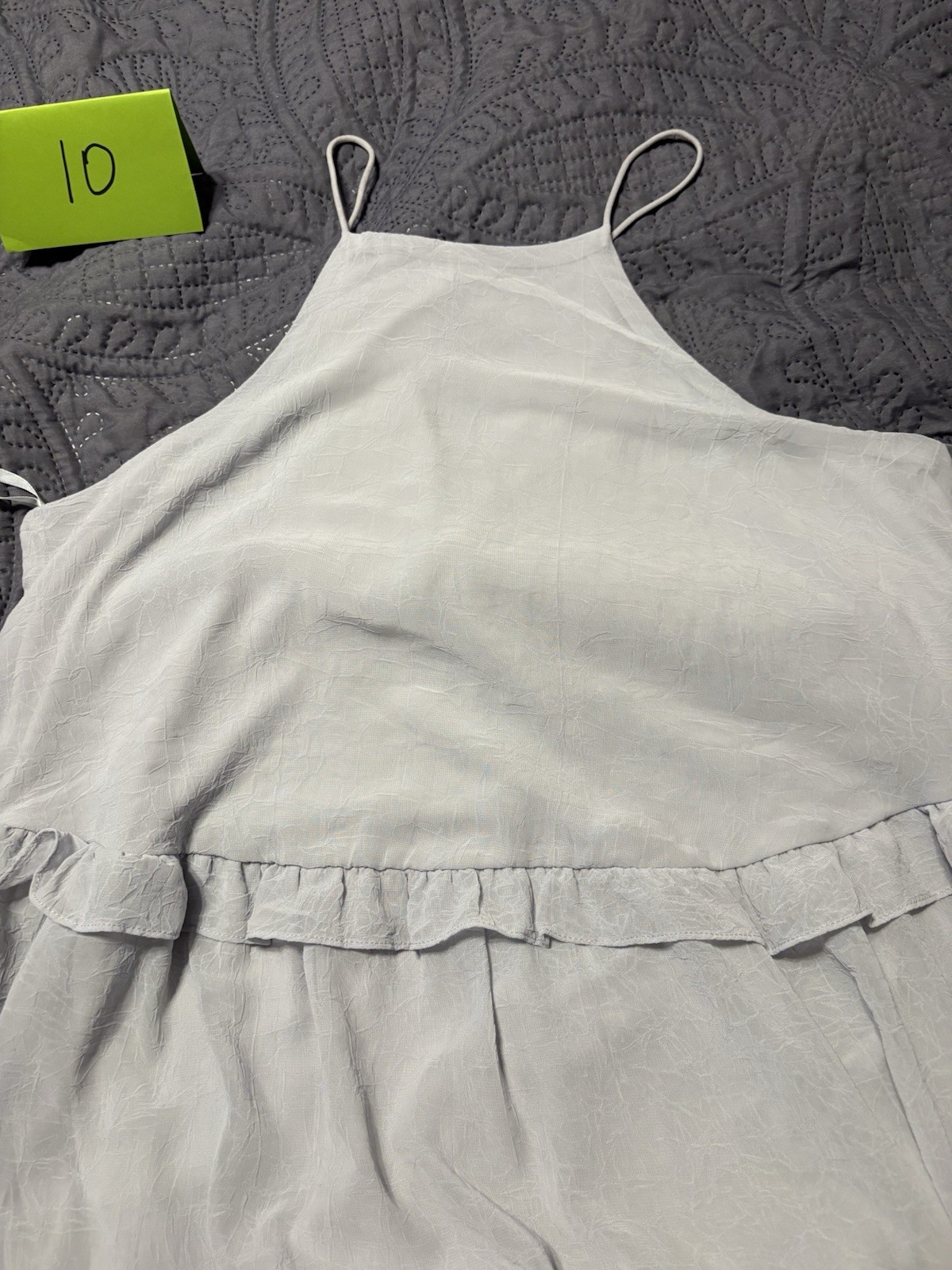 She + Sky Women’s Light Gray/bluish tone ruffle Maxi Dress Size Large