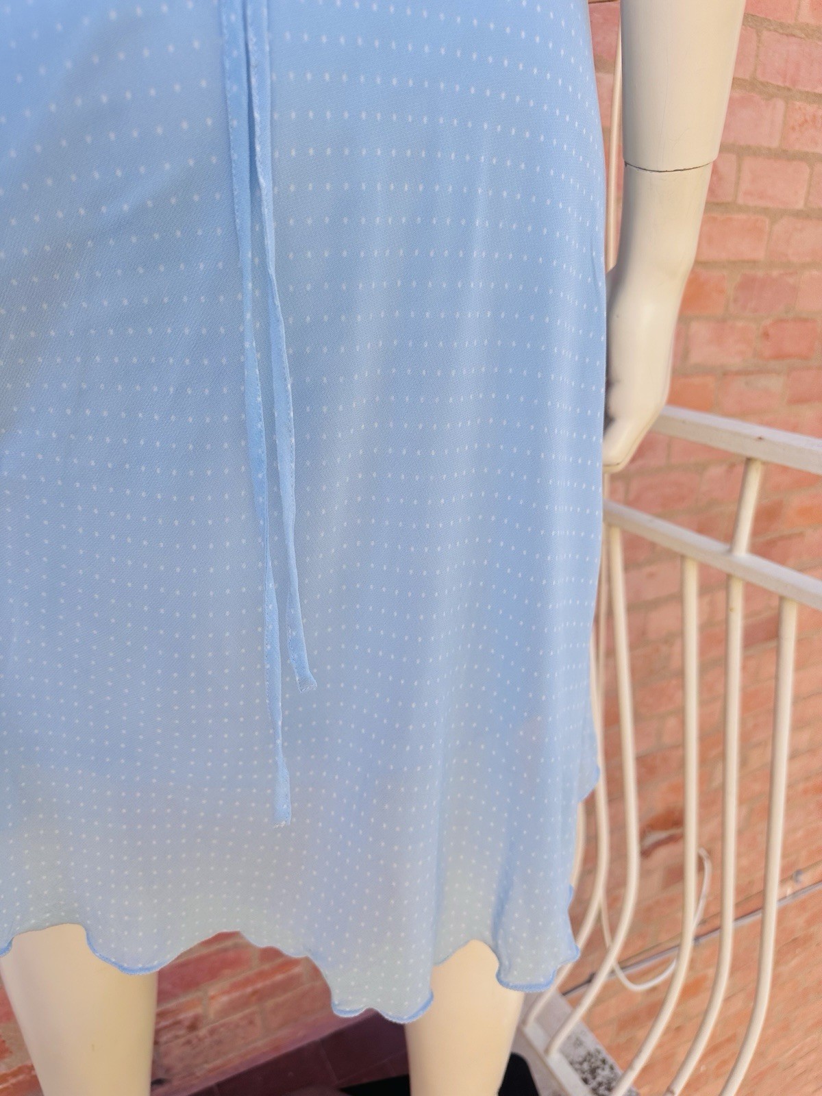 Vintage 2000s BluGirl Blumarine Blue Polka Dot Rayon Slip Dress I40 Y2K Gem💎