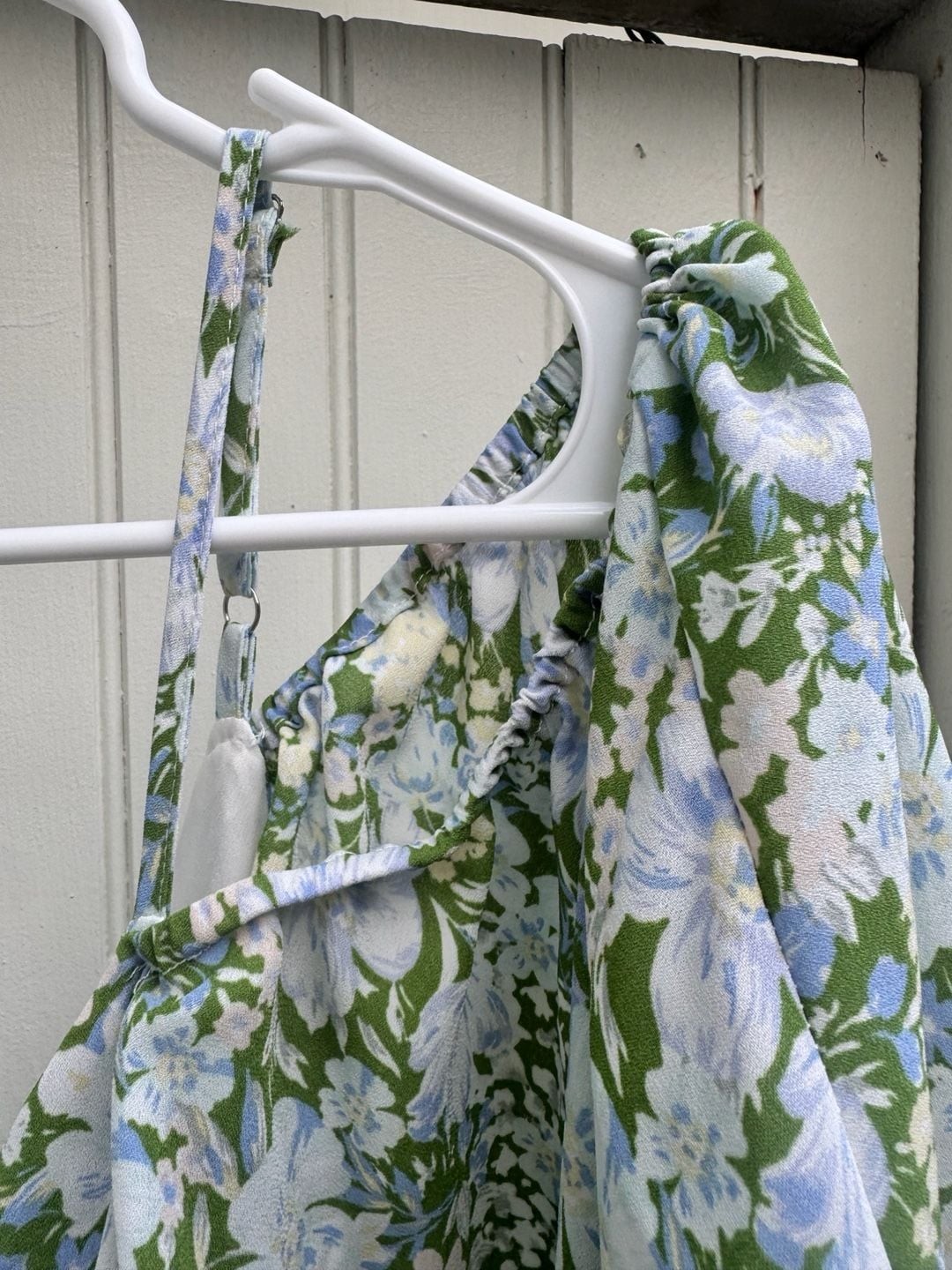 Lulus Rite of Spring Green Floral Print Cold-Shoulder Wrap Dress
