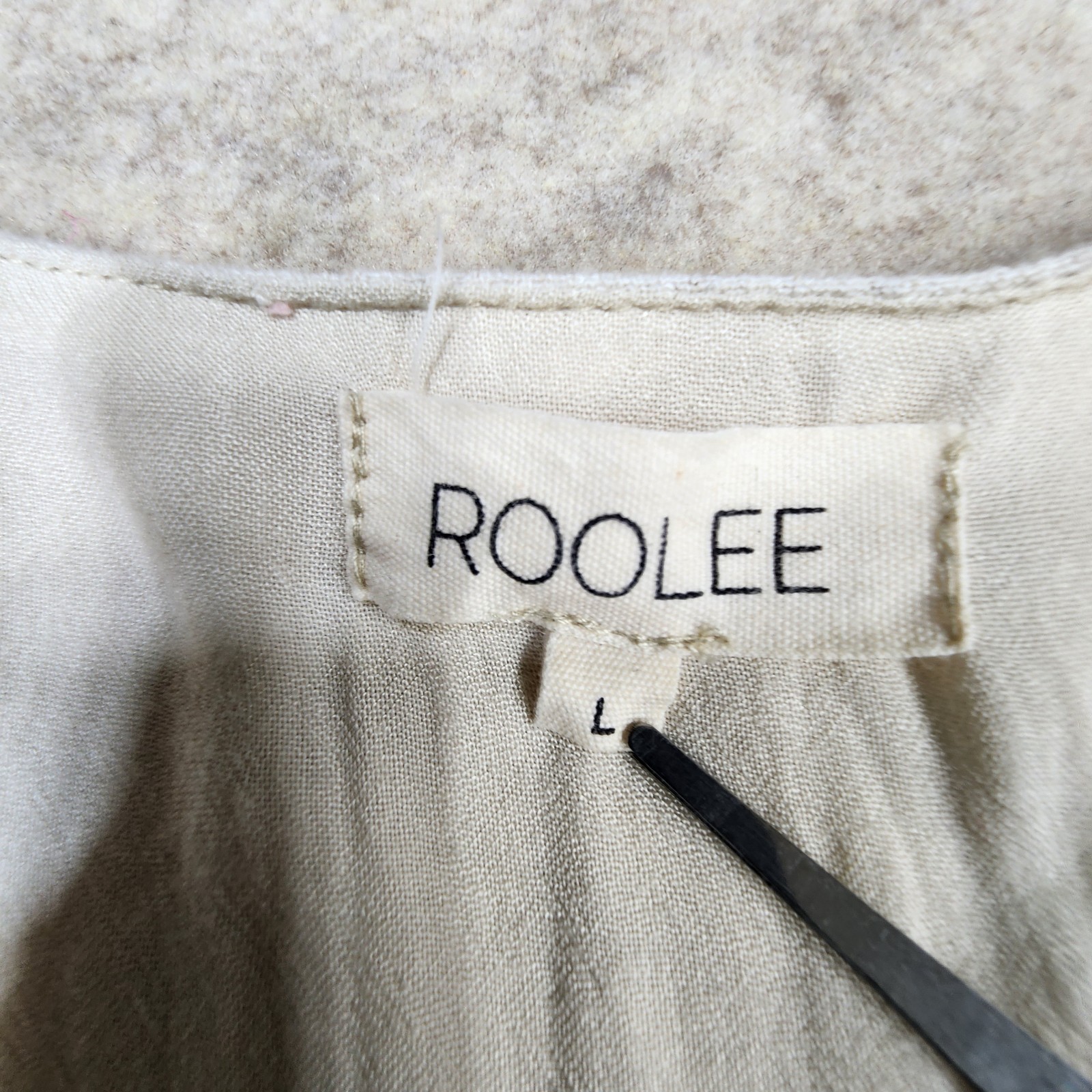 Roolee Maxi Dress Ivory Linen Blend Women L Button Front Cottagecore