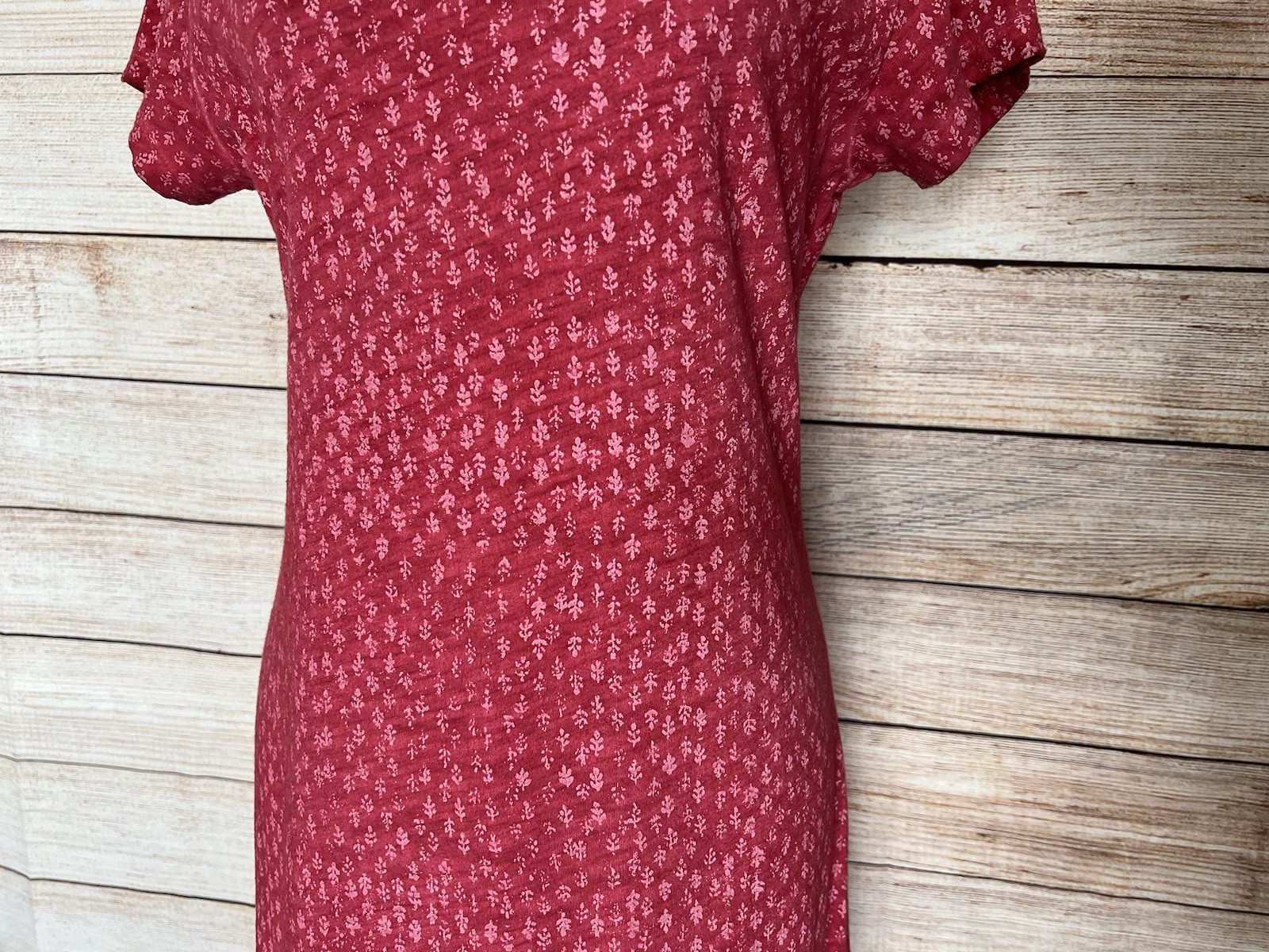 Peruvian Connection Pima Cotton Maxi Dress Sz M Side Slits Floral Pomegranate