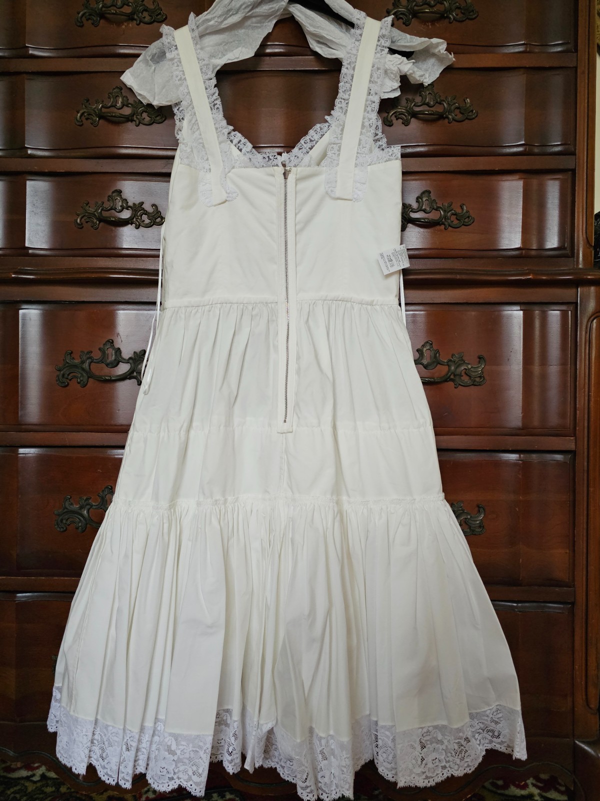 BNWT DOLCE & GABBANA WHITE SUMMER DRESS SIZE 42 LACE BUSTIER TIERED SKIRT