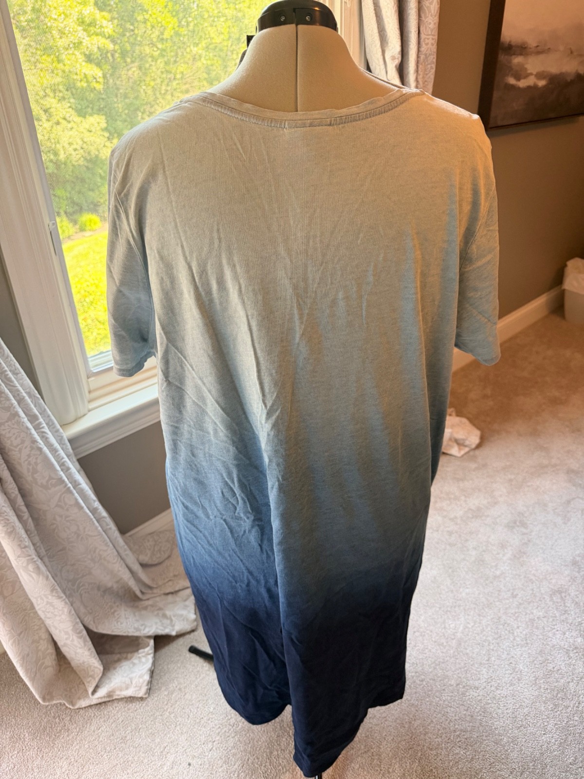 Purejill Indigo Ombre Blue Short Sleeve Casual Dress – 4X