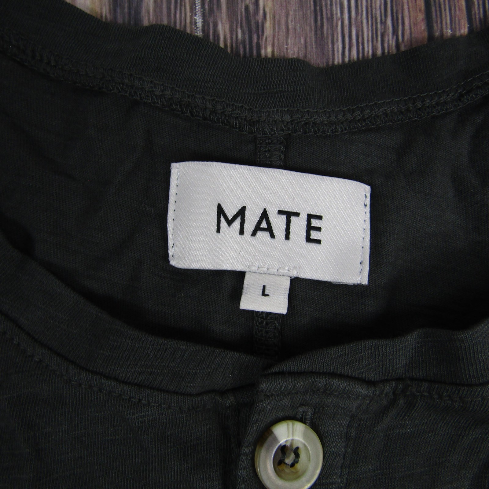 MATE Dress Womens Large Black Midi Sleeveless Henley Tank Knit Made in USA