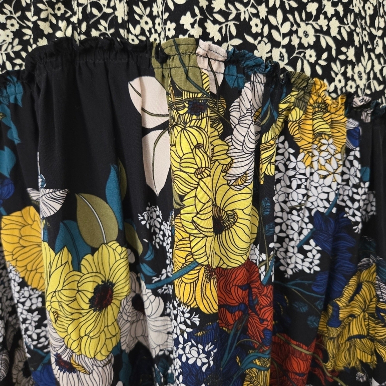 Sandro Paris Patchwork Silk Floral Mini Dress Size 1 S – Boho French Girl
