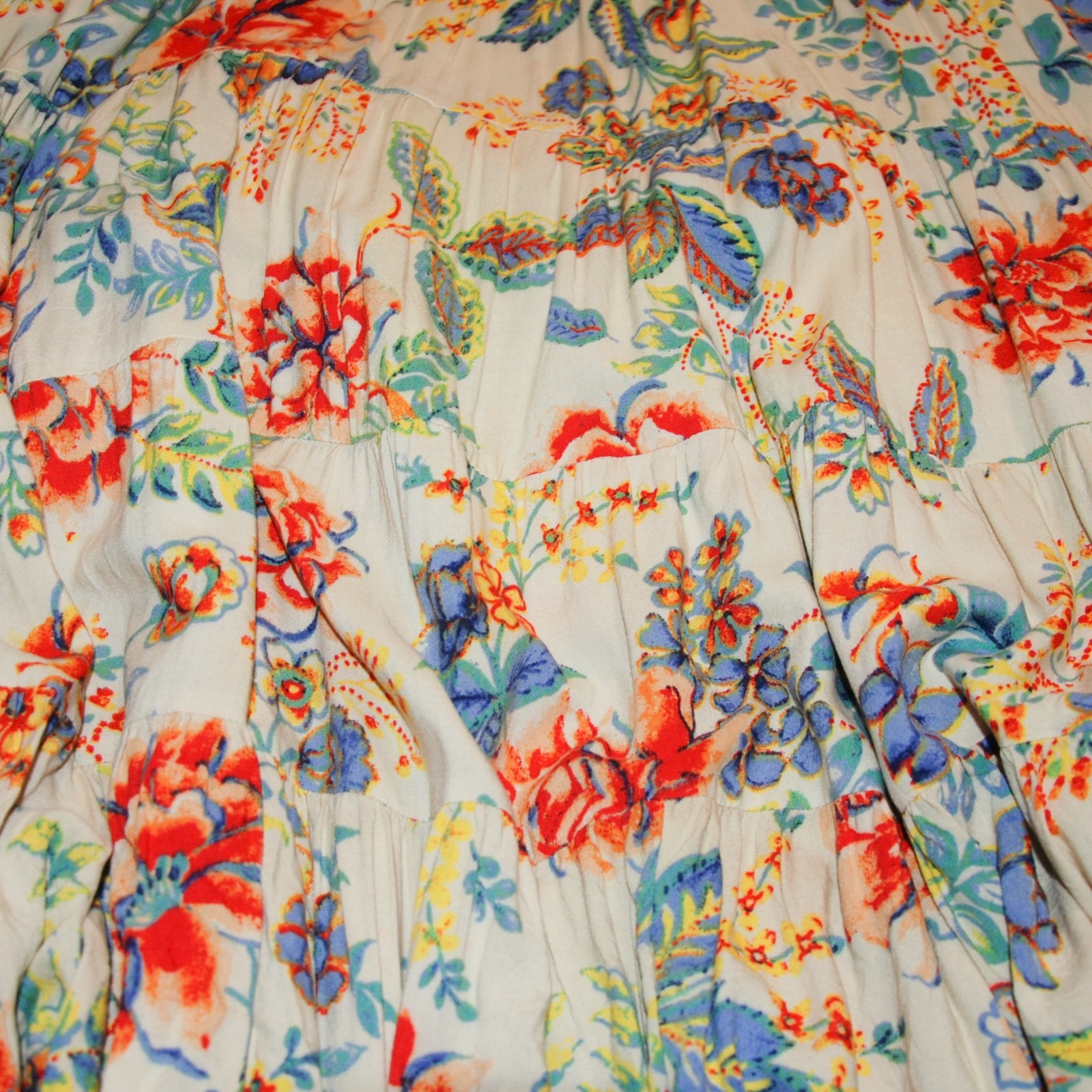 SOFT SURROUNDINGS Women’s 2X Tiered Midi Dress 100% Cotton Floral Cottagecore
