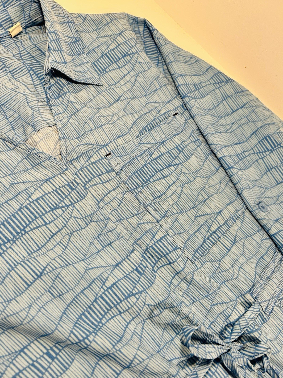 Shore To Summit Small Blue Geometric Print Tunic Dress Travel Hiking Shirt Dress