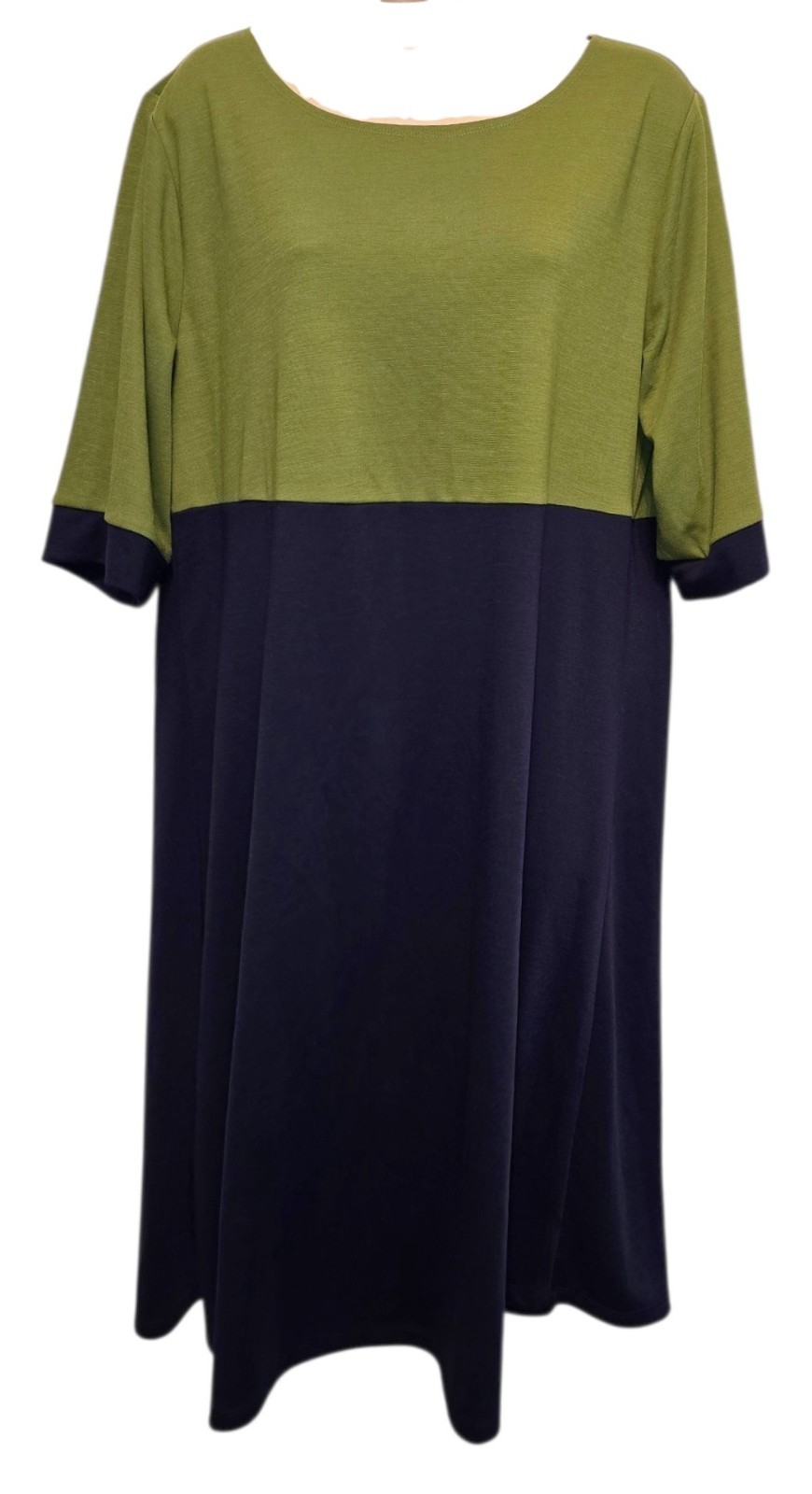 Susan Graver Green Blue Stretchy Dress Size Large A222202