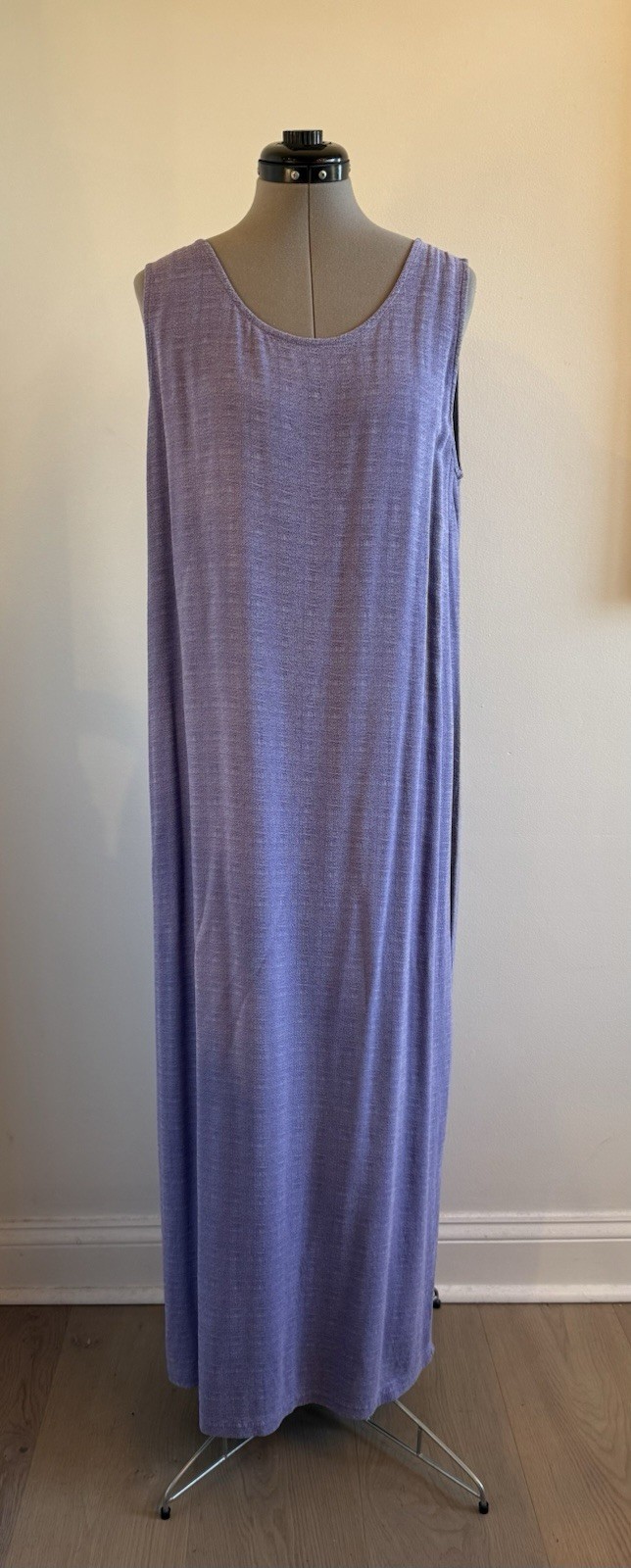 Tianello Maxi Dress 100% Tencel Sleeveless Lavender VINTAGE Size Medium NEW!