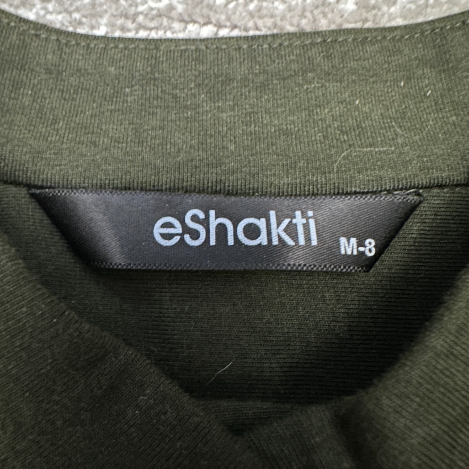 eShakti Dress Womens Medium Green Belted Button Front Pockets Utility Shirt