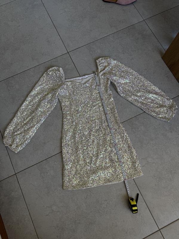 Women Glamorous Dress Silver Polyester 34 / XS / #4MNK