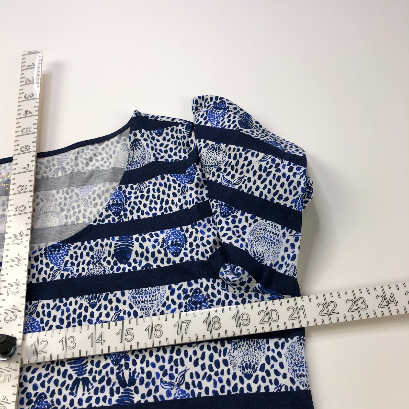 Lilly Pulitzer XL 100% Pima Cotton Above Knee T-Shirt Dress Blue All Over Print