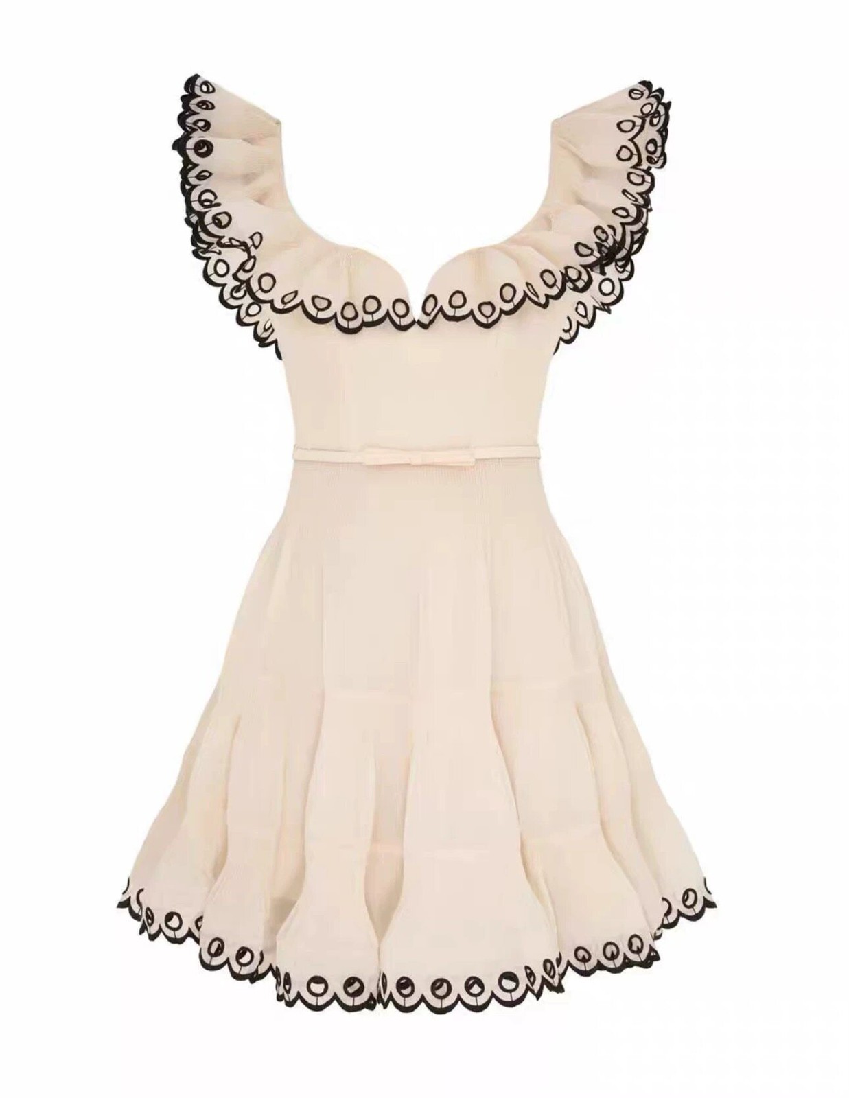 Zimmermann 2026 Cruise Cream Embroidered Frilled Mini Dress