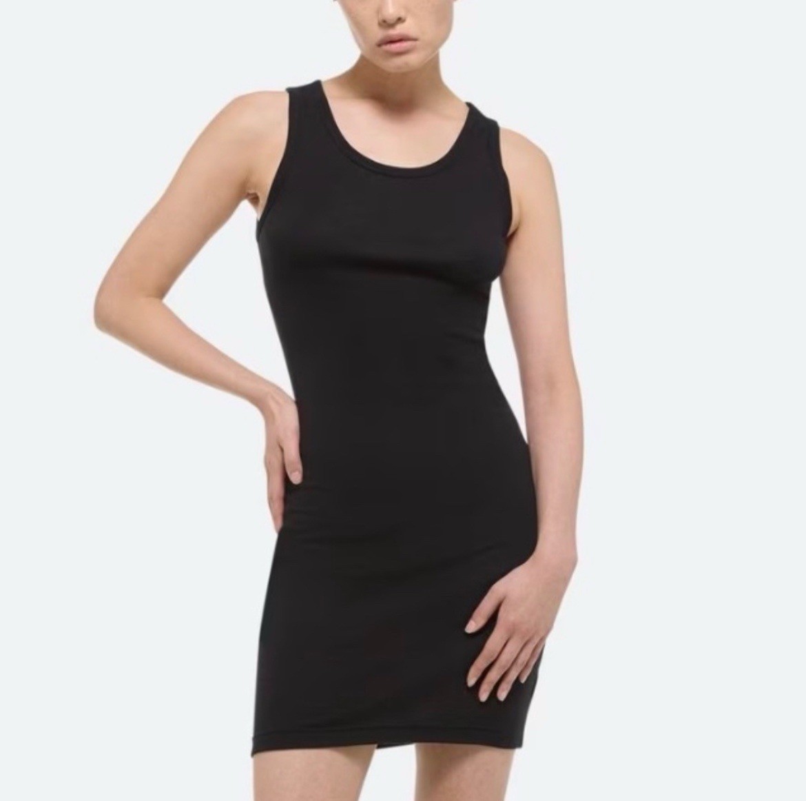 Helmut Lang Technical Neoprene Scuba Sleeveless Tank Dress Black Small