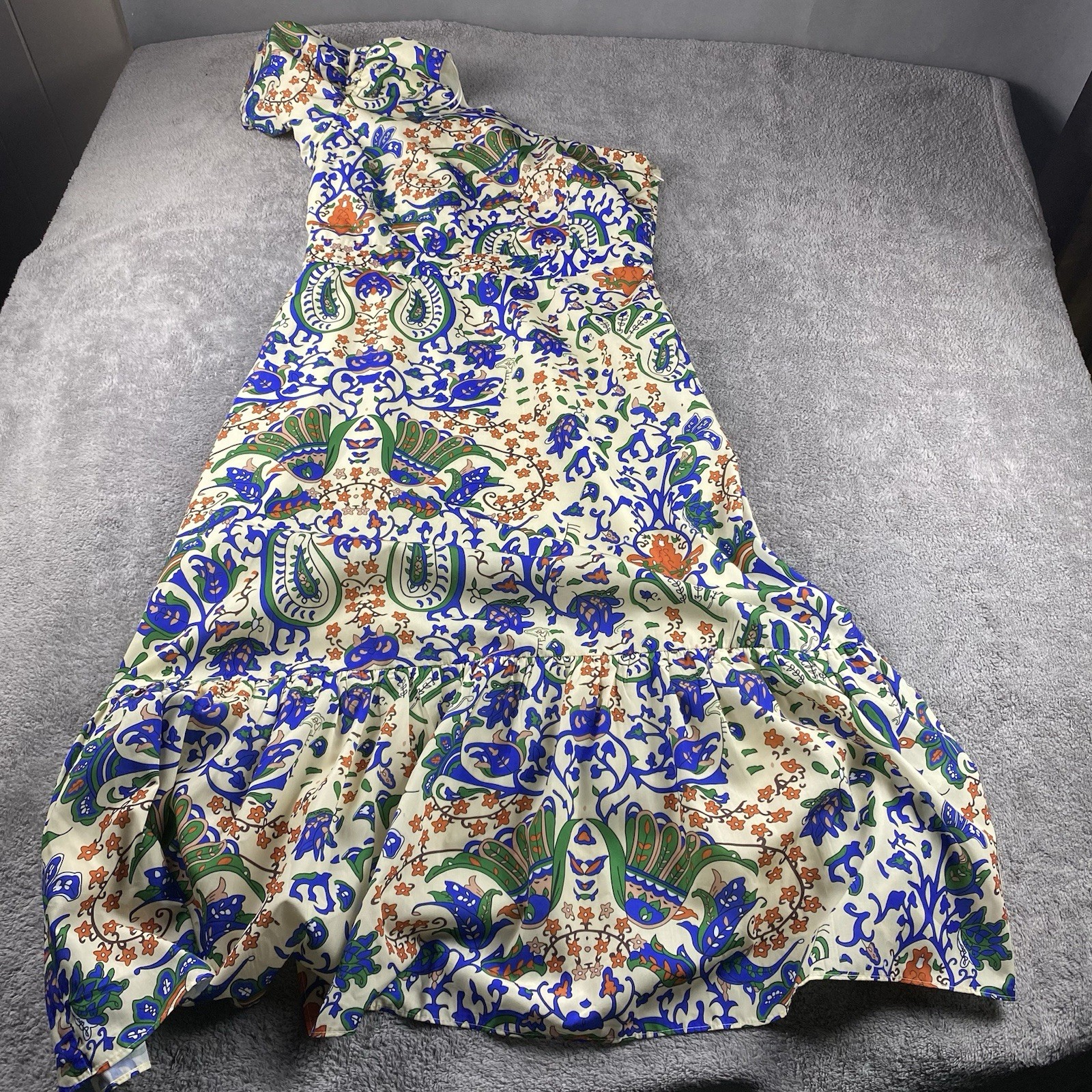 VICI One Shoulder Dress Womens Large Pattern Blue