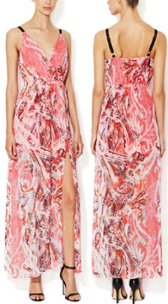 Avaleigh CORAL PAISLEY Chiffon Maxi Sz: M (6-8) — $179 Now $59.99 (67% OFF)