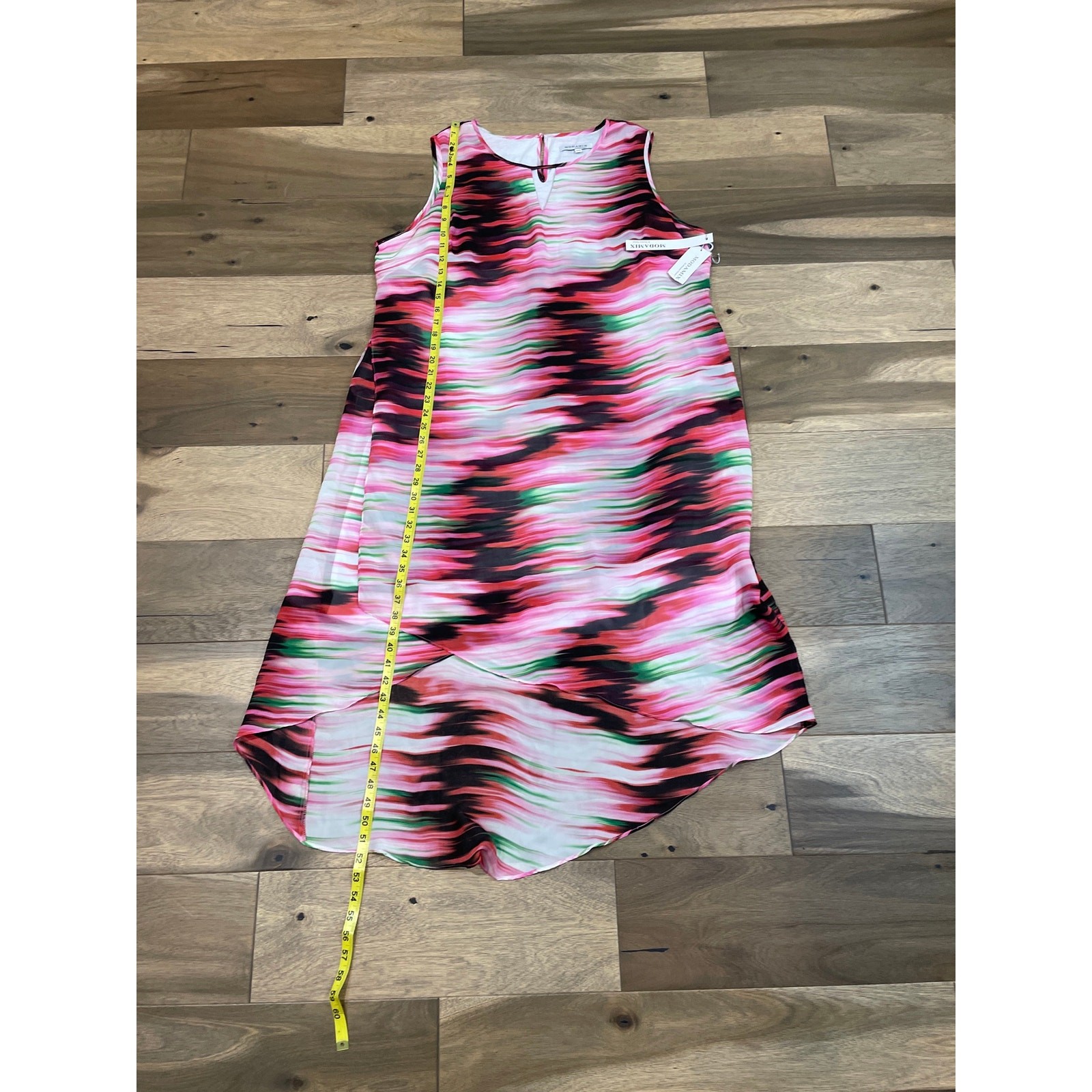 Moda Mix Brandon Thomas Size 20W Multi‑Color Chiffon Maxi Dress NWT High‑Low Hem