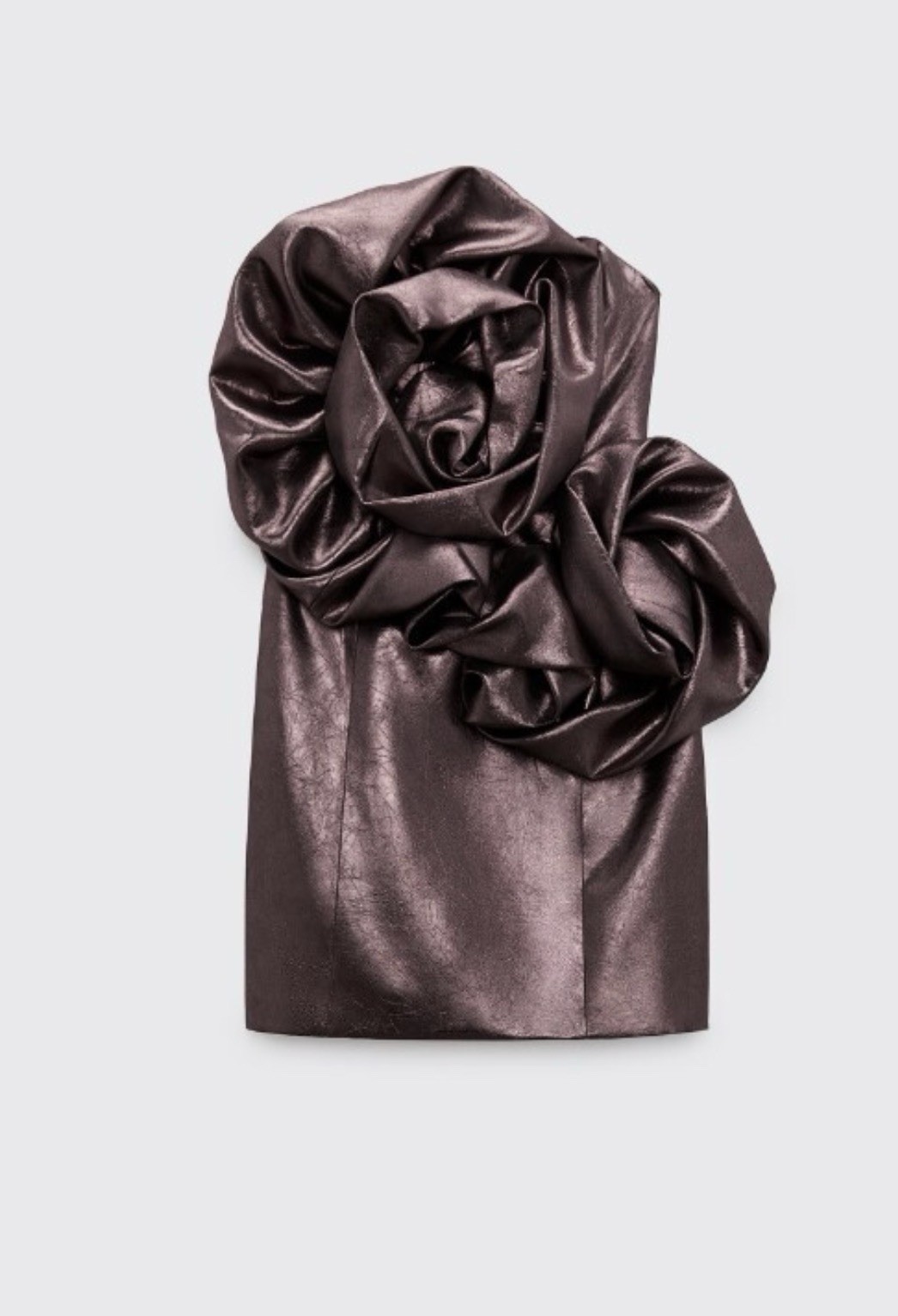Zara Metallic Voluminous Flower Dress Size XS