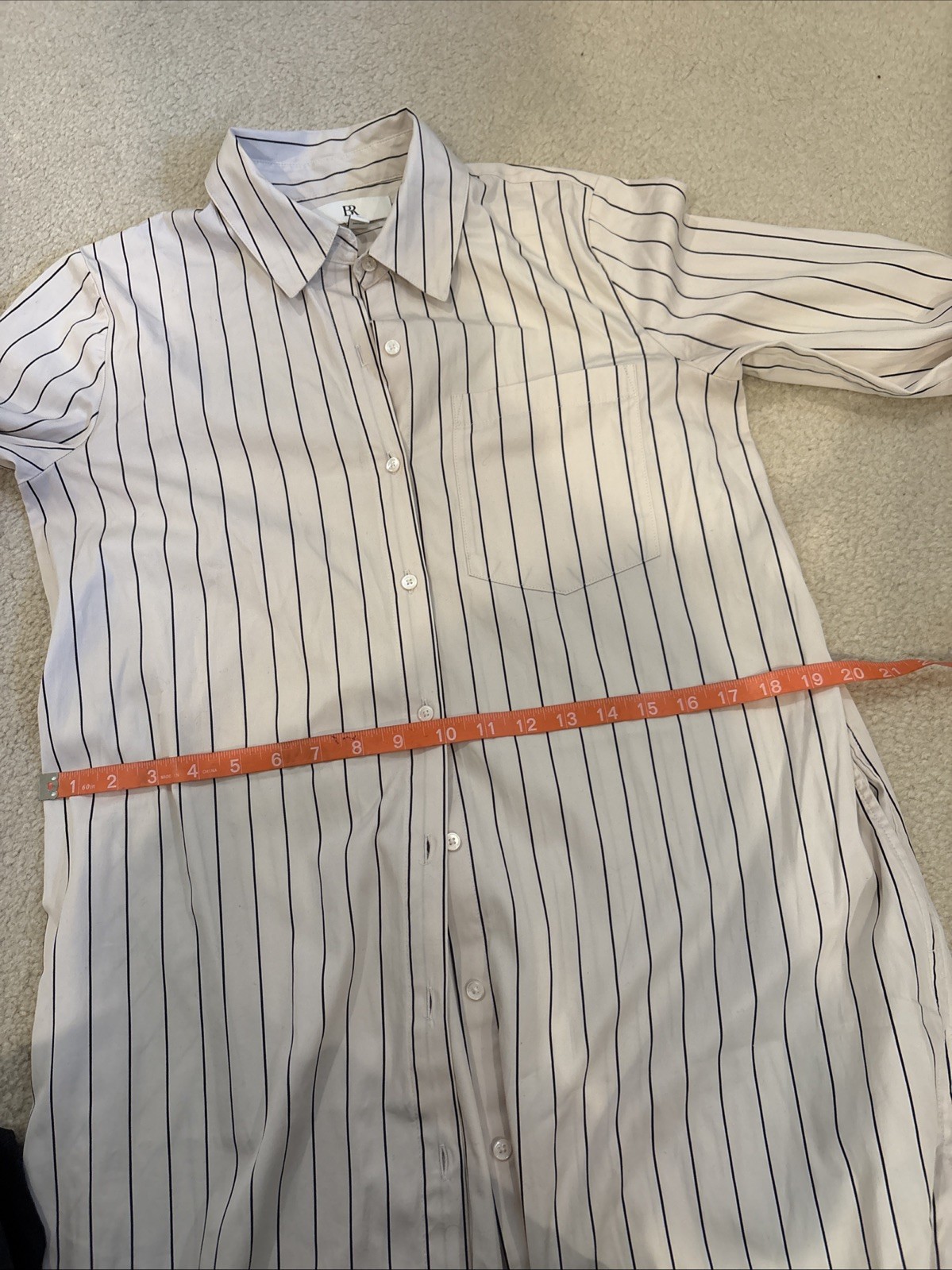 Banana Republic Cotton Poplin Maxi Long Shirt Dress Ivory White Black STRIPE S P
