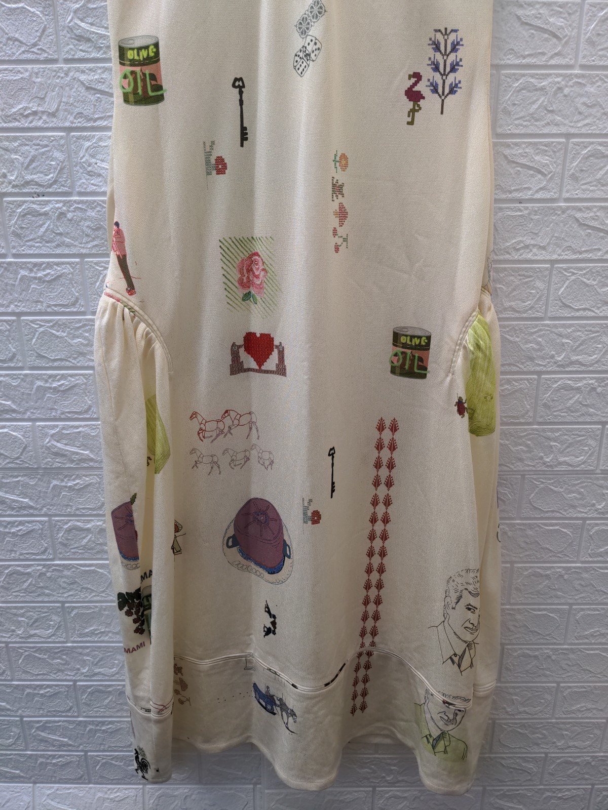 Pre-owned Reemami Halter Maqlouba Knitted Dress Cream Sz M (See Desc.)