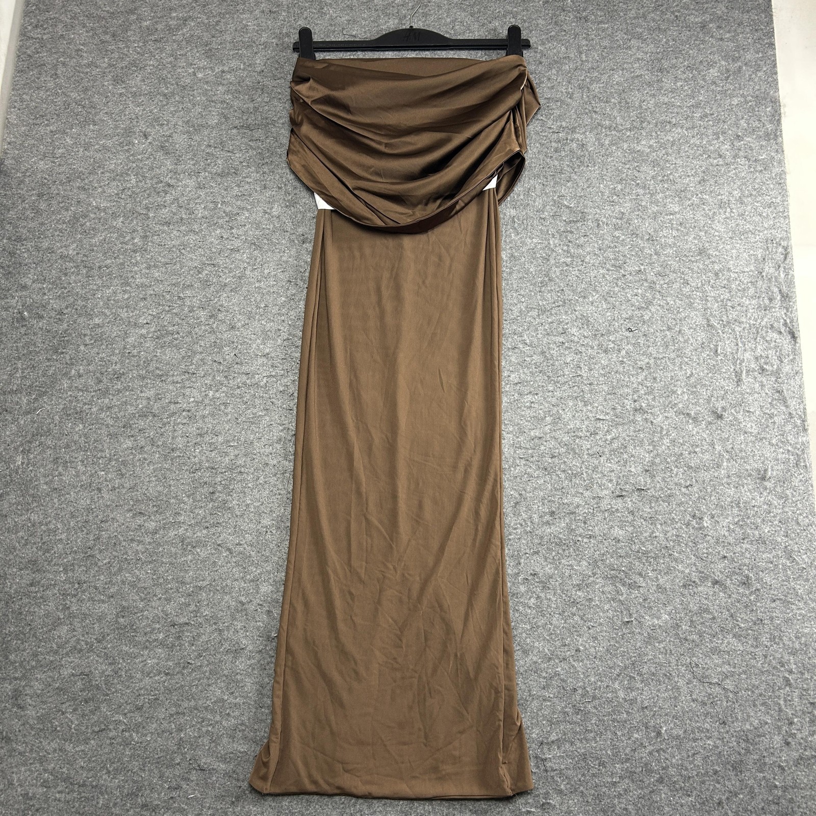 Wanderdoll Cole Dress Womens S Maxi Gown Drape Ruched Skirt & Top Set Brown