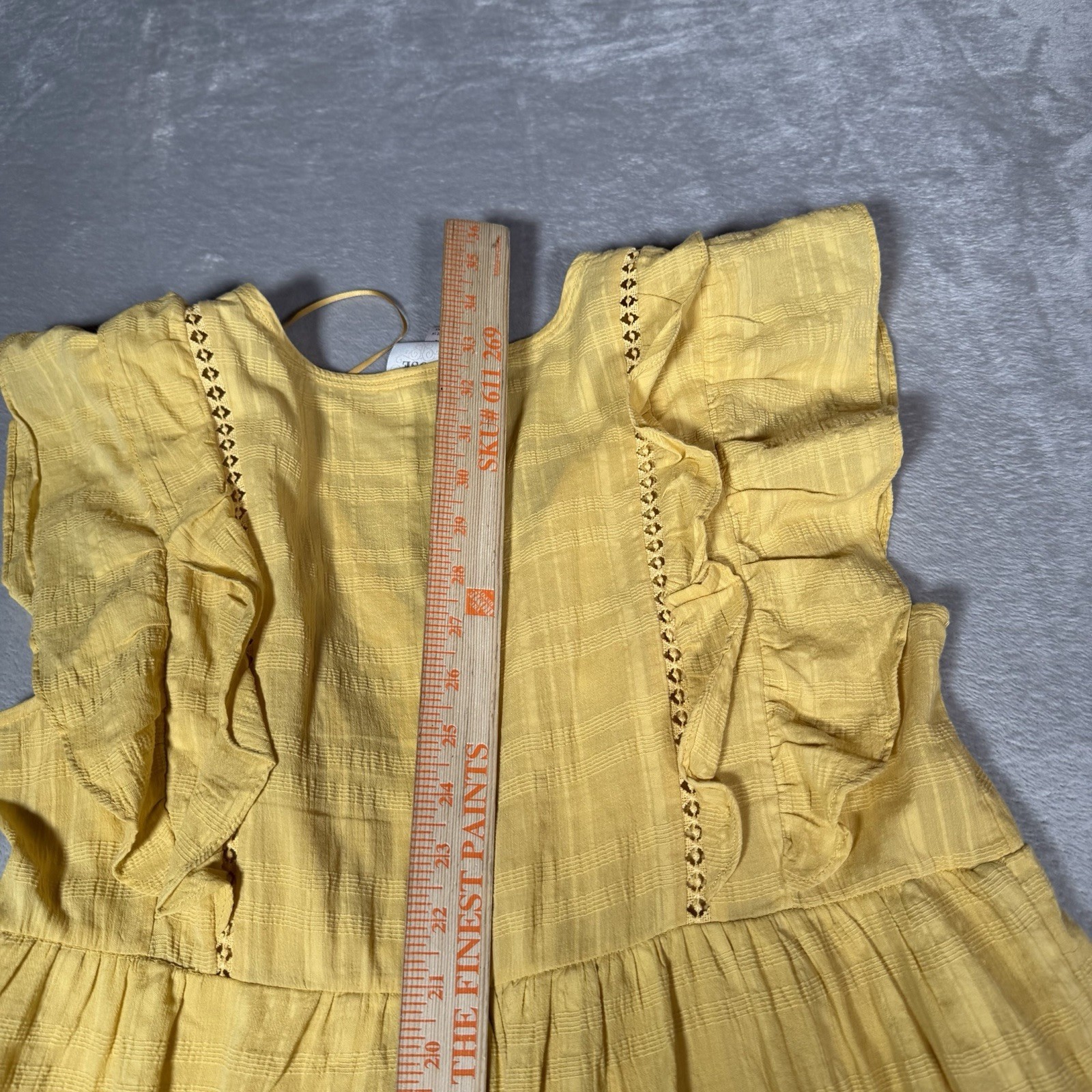 Knox Rose Drees Womens Medium Yellow Saharan V-Neck Flutter Sleeve Mini Boho