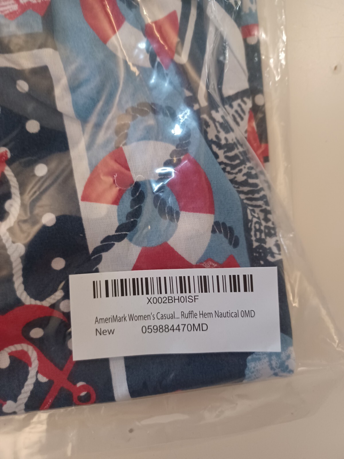 NEW Anthony Richards Nautical Patriotic House Dress MD Medium Muumuu Boating