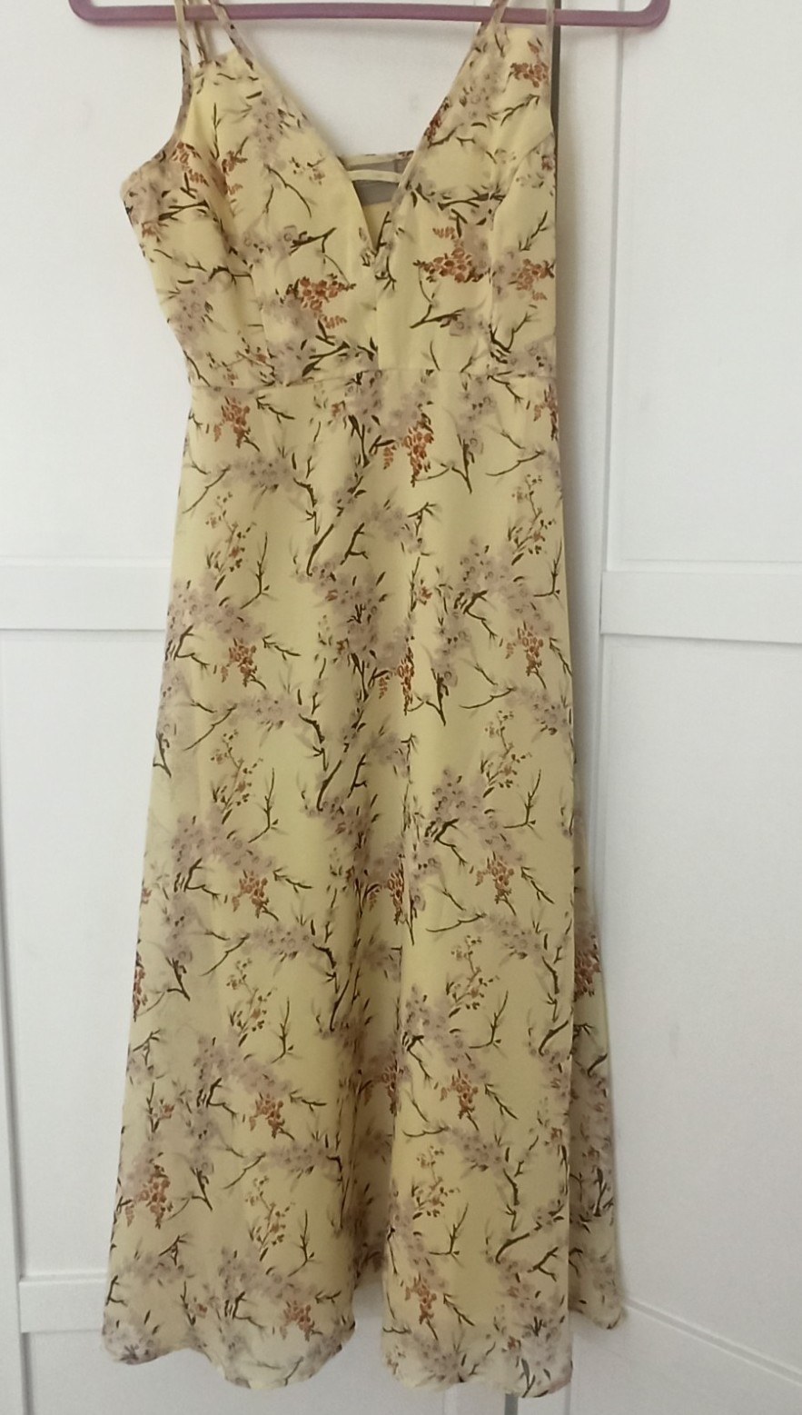 ASOS maxi dress size 36, in yellow with floral pattern, zip