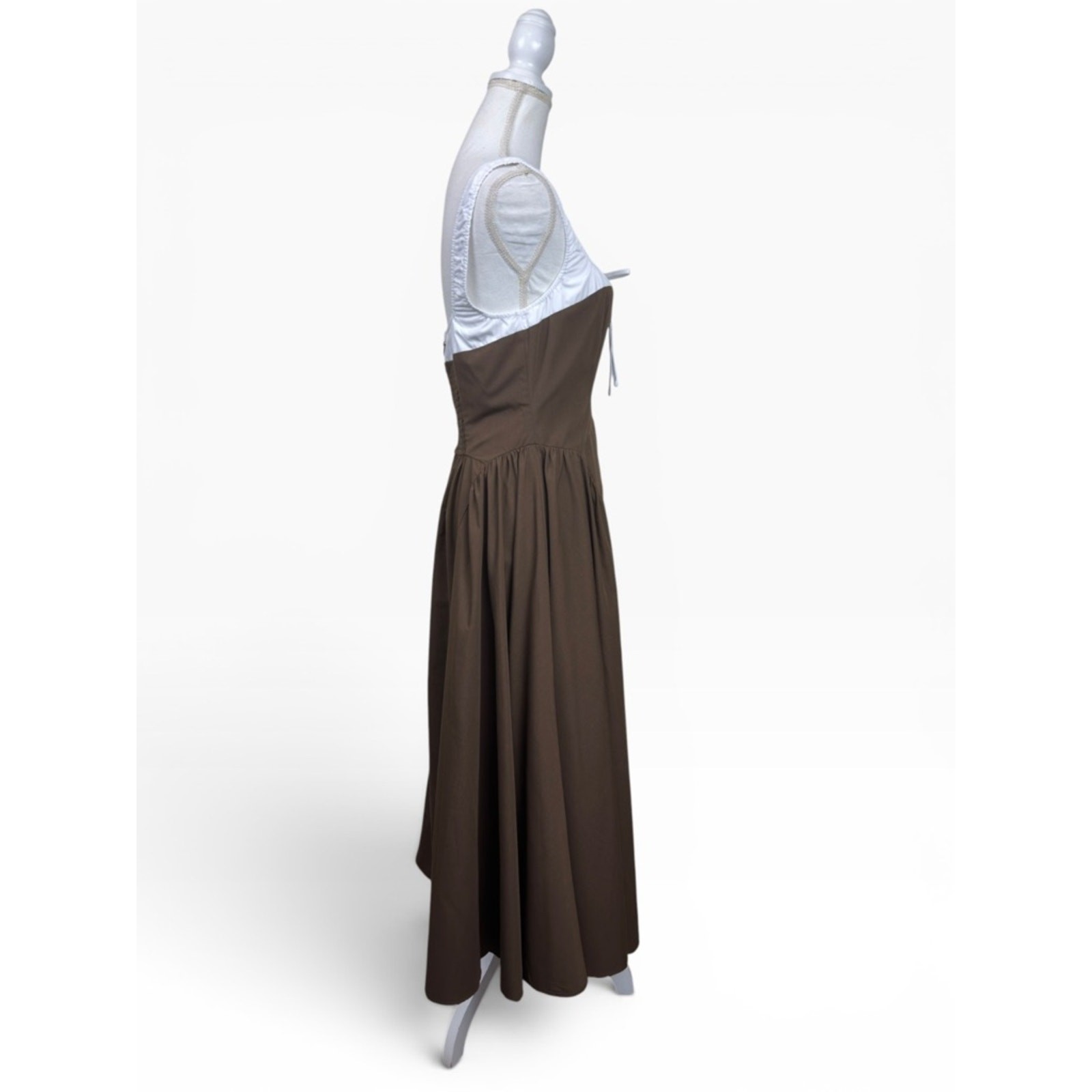 MOON RIVER by Anthropologie Two Tone Drop Waist Peakaboo Dress Size Medium