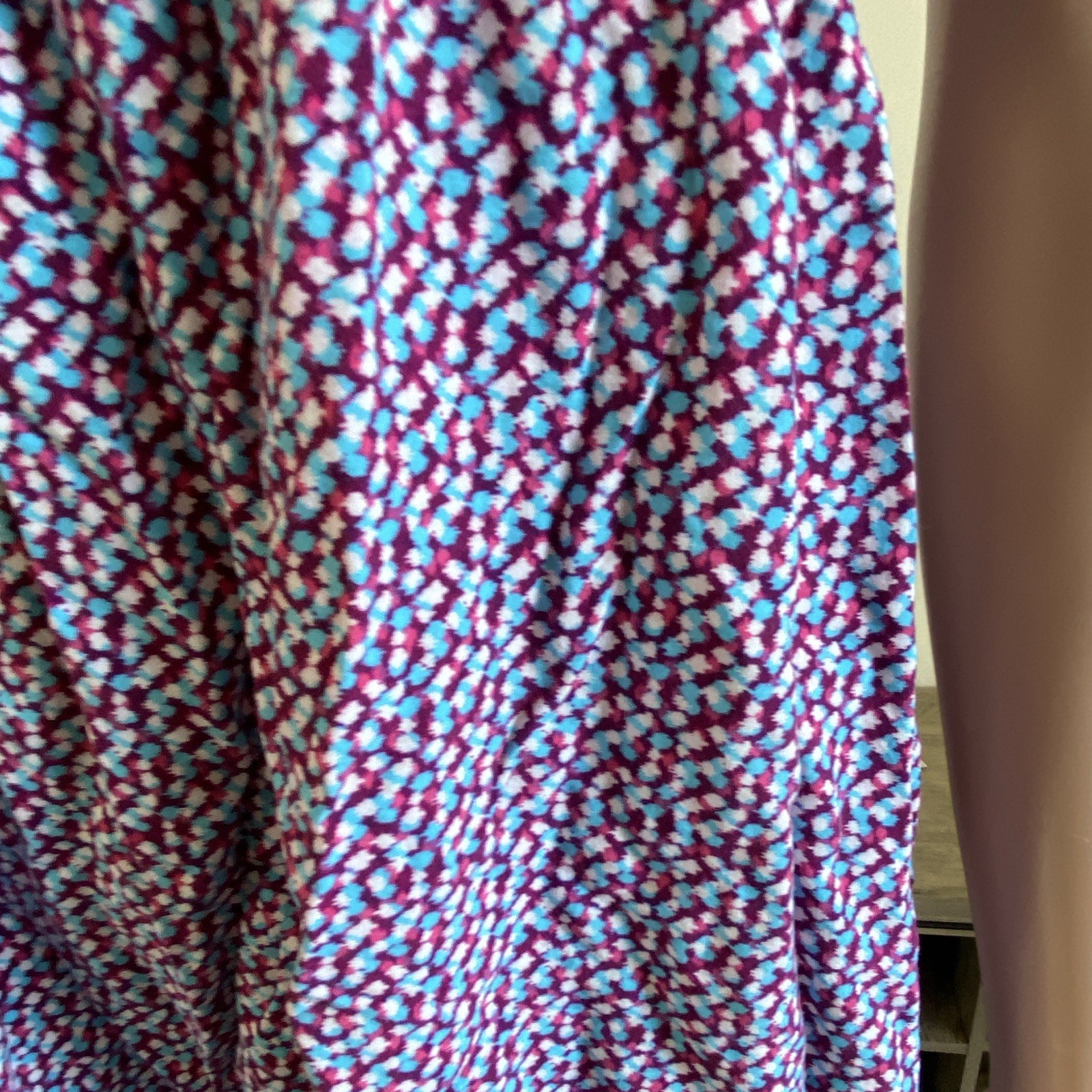 one clothing Purple Abstract Sundress Scoop Neck Strappy Sleeveless Short Size S