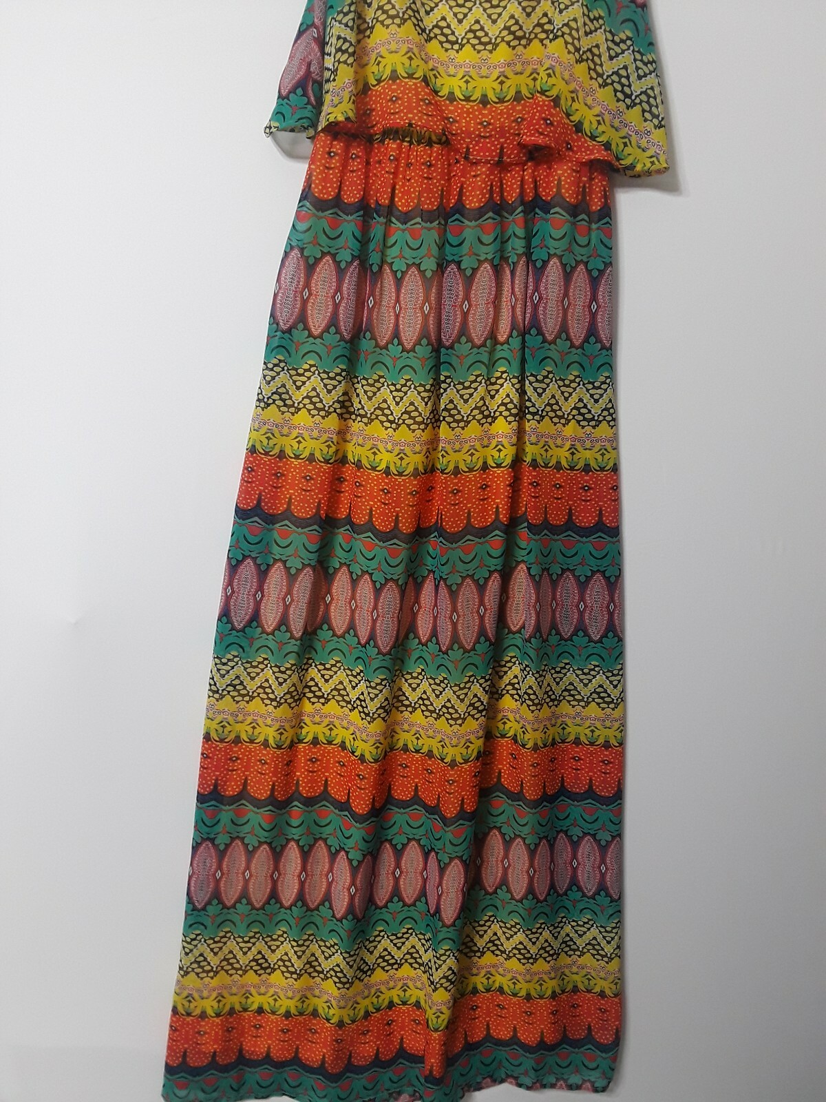 Y2K Red Camel Maxi Dress XS Spaghetti Strap Open Back Multicolor New $46.00