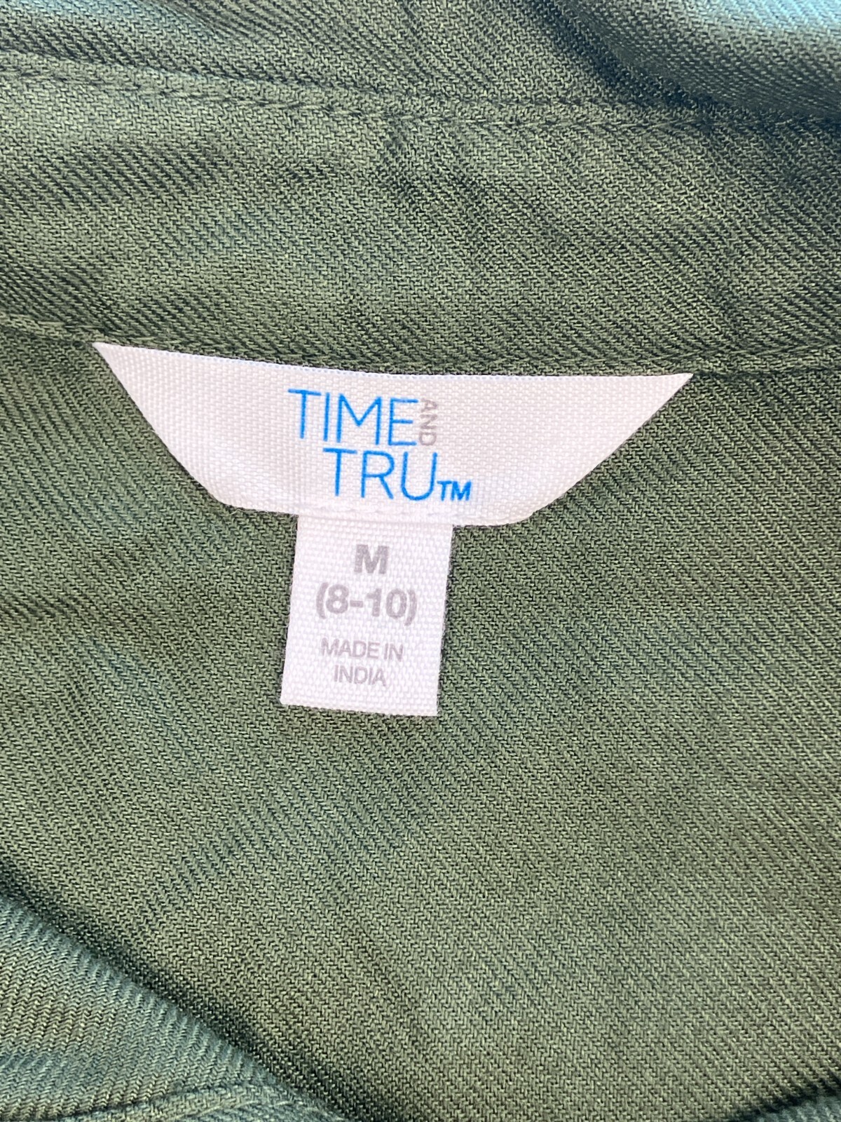 TIME AND TRU Medium (8-10) Sea Turtle Green Utility Button Down Shirt Dress NWT
