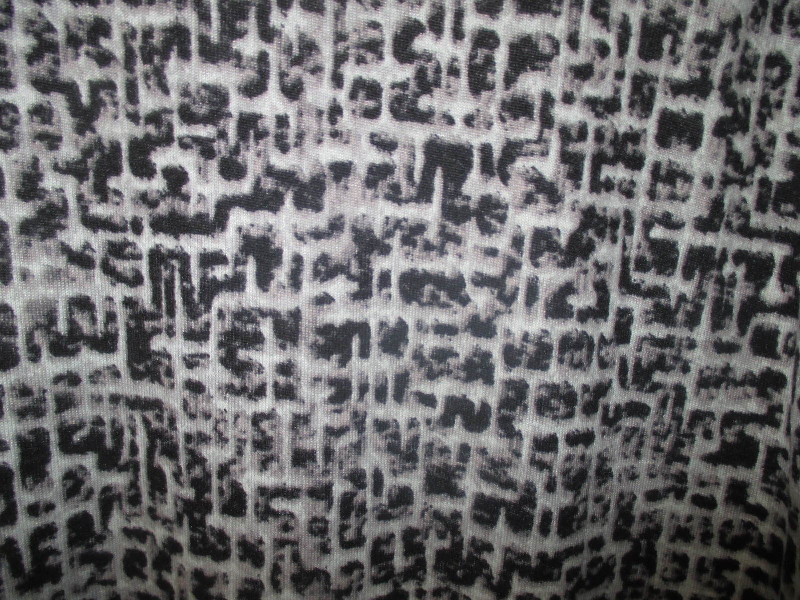 A-LINE Knee Length DRESS 2X BLACK GREY Digital Print JUST LOVE Soft Knit NWOT