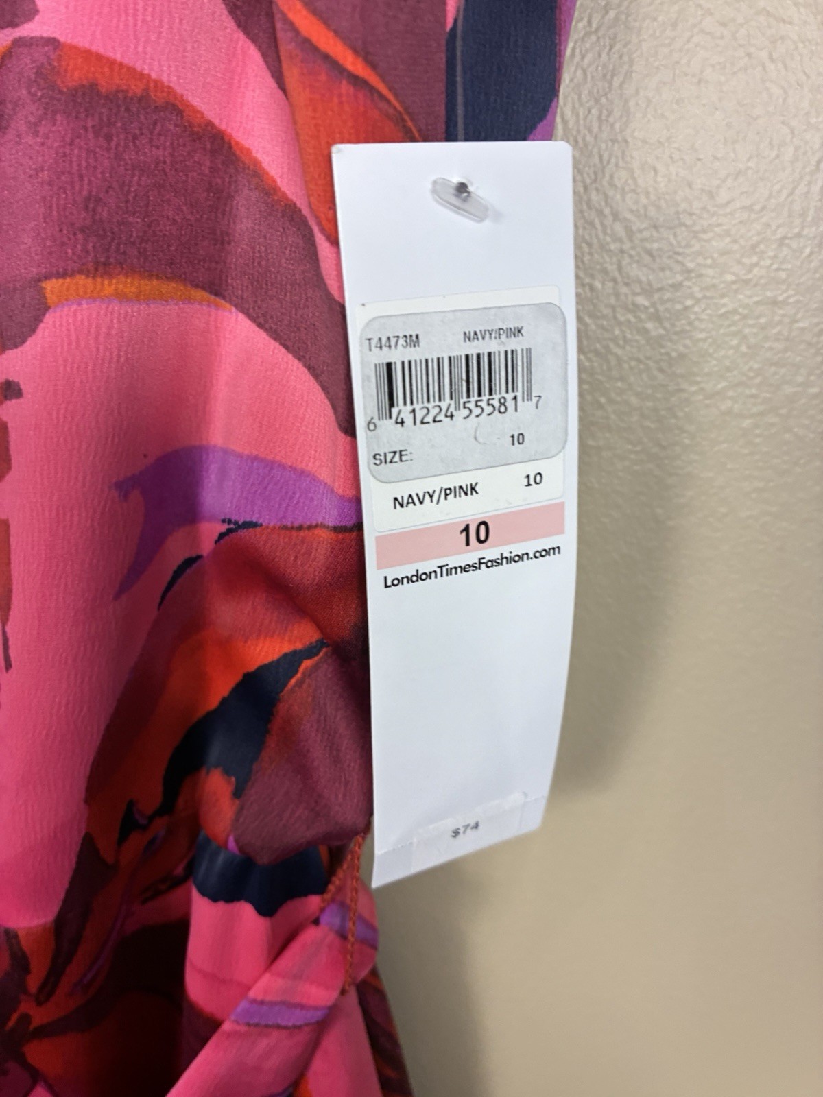 London Times Leaf Print Abstract Hem Fit n Flare Dress 10