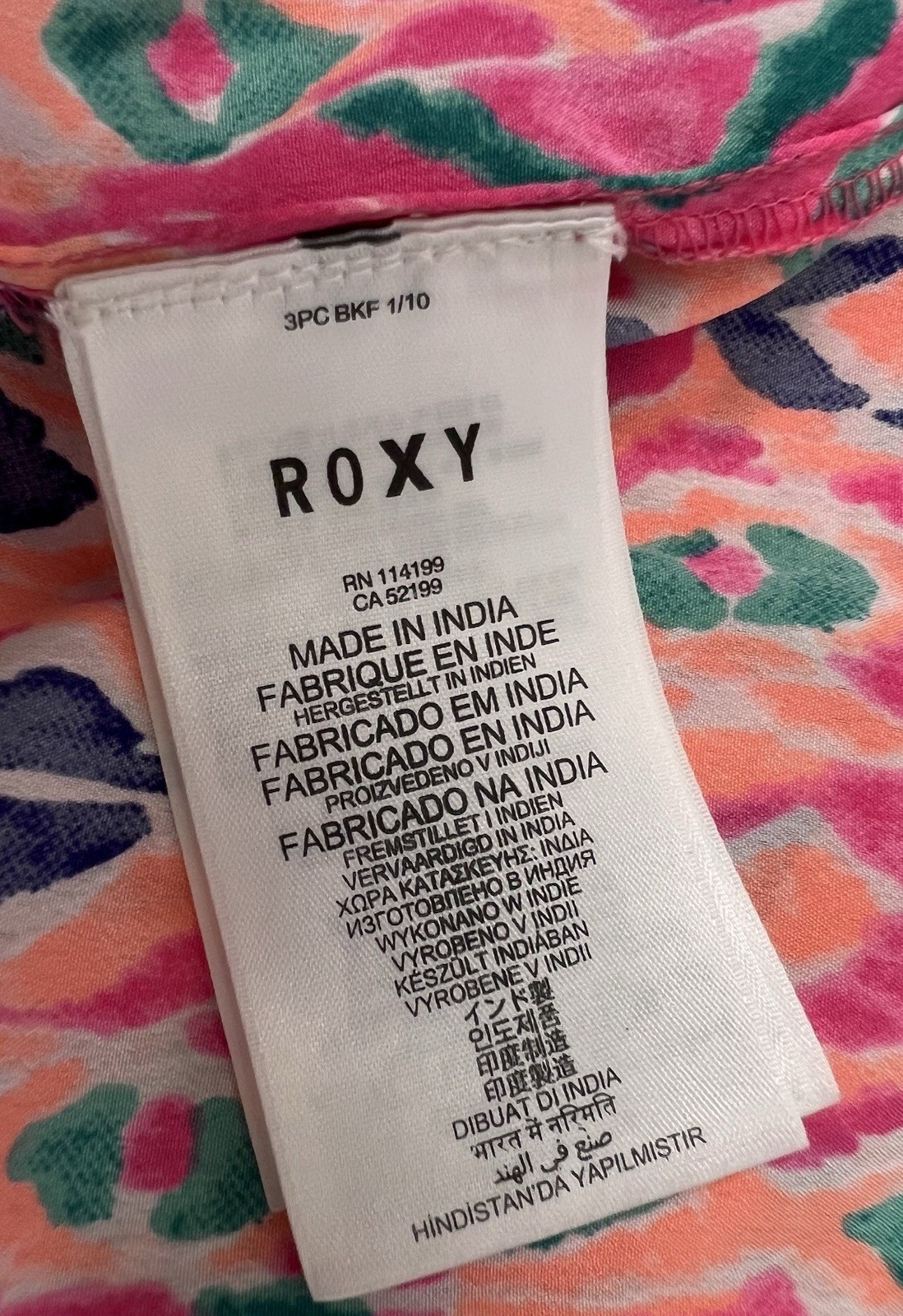 Roxy “A Shore Thing” Pintucked Front Zip Smocked Dress Small Resort Beach Party