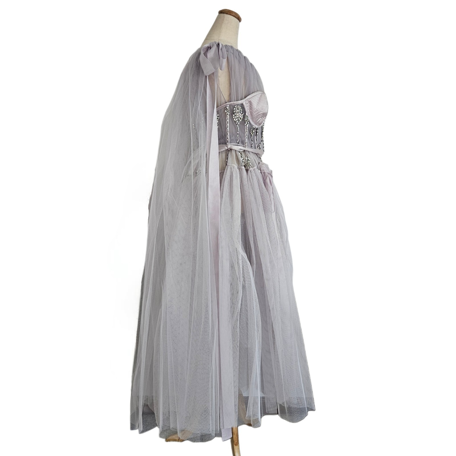 Alexander Mcqueen Embroidered Purple With Bow Spring/Summer 2022 Show Gown