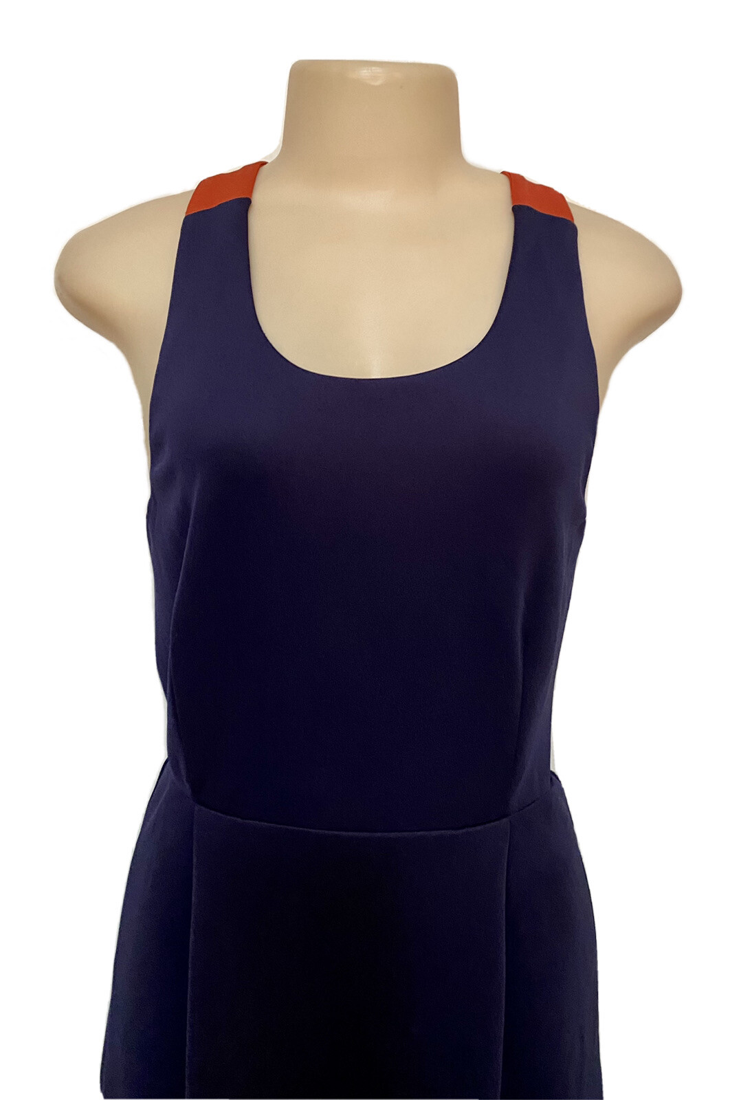Womens Summer dress size L Navy orange Auburn college game day party gorgeous