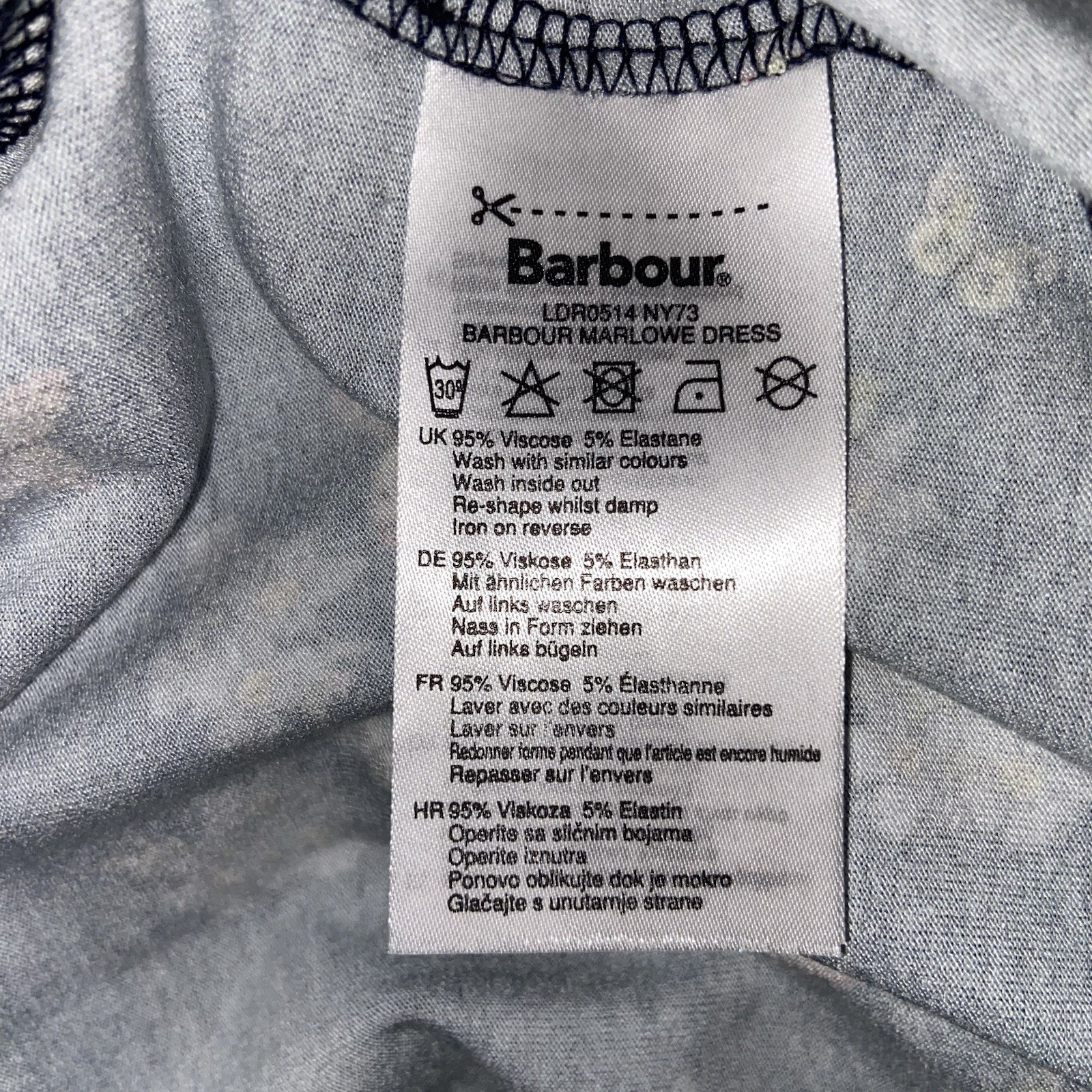 Barbour Dress Womens Size 6 USA Marlowe Floral Navy Preppy Coastal Butterfly
