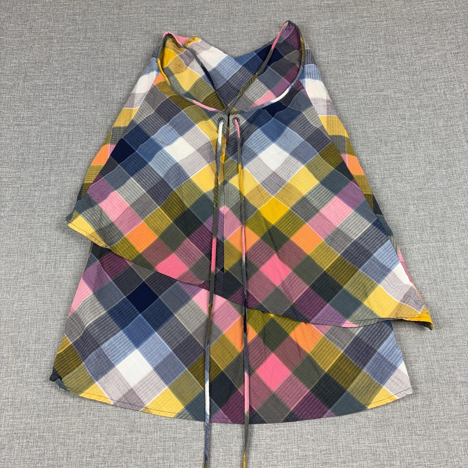 Patagonia Dress Womens 0 Multicolor Plaid Halter Asymmetrical Sundress Short