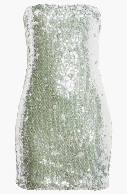 WAYF Jourdan Sloane White Sequin Strap/Strapless Minidress SZ M NWT
