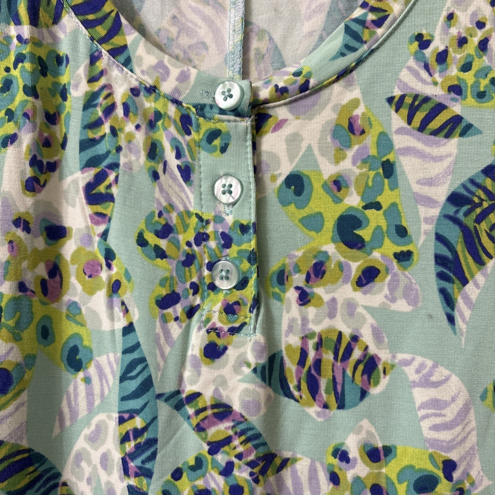 Logo by Lori Goldstein Midi Dress Mint Green Multi Size M Petite